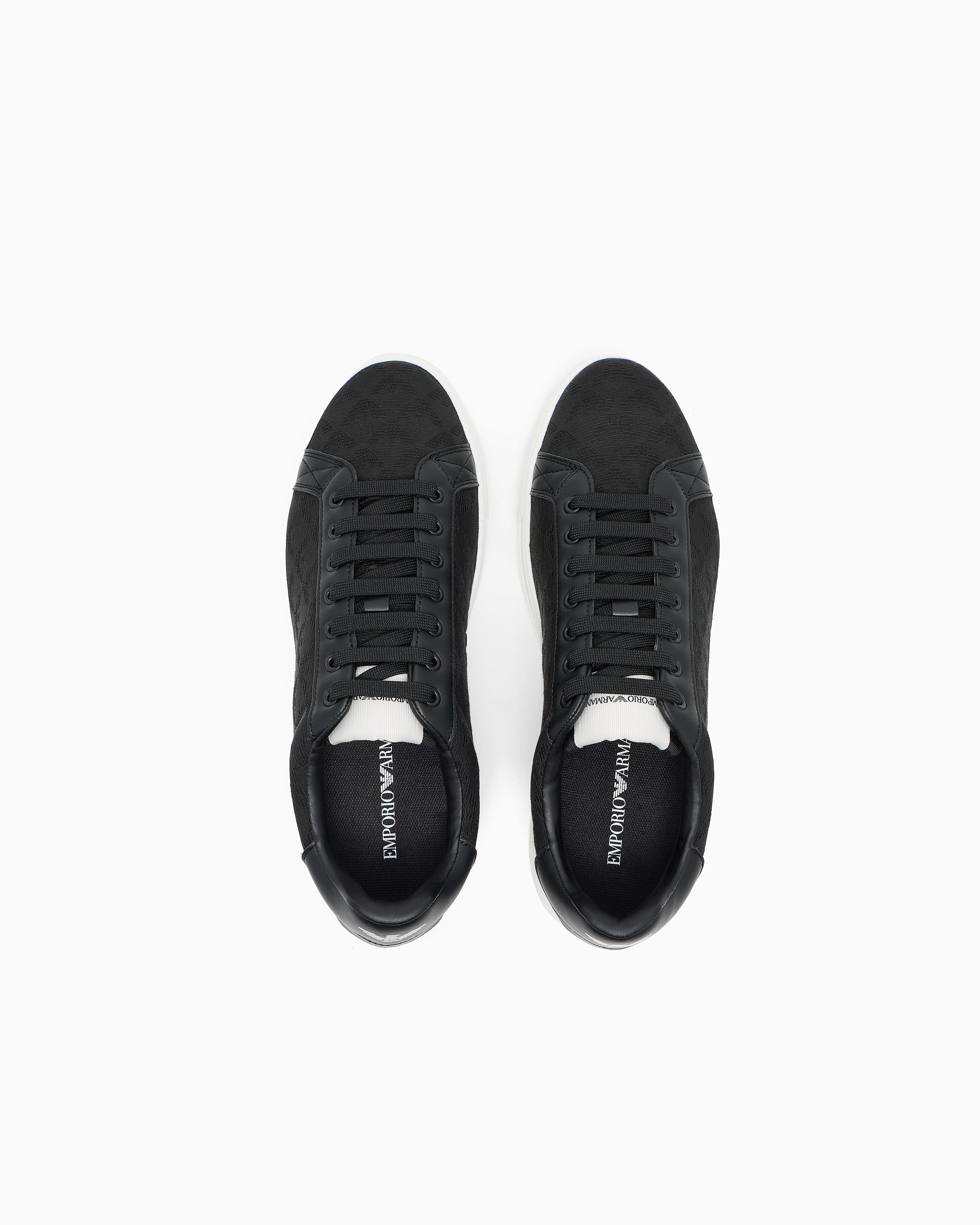 EMPORIO ARMANI Emporıo Armani Erkek Bağlamalı Orta Kalın Taban Deri Siyah Sneaker EM003843 AF20003-MC012