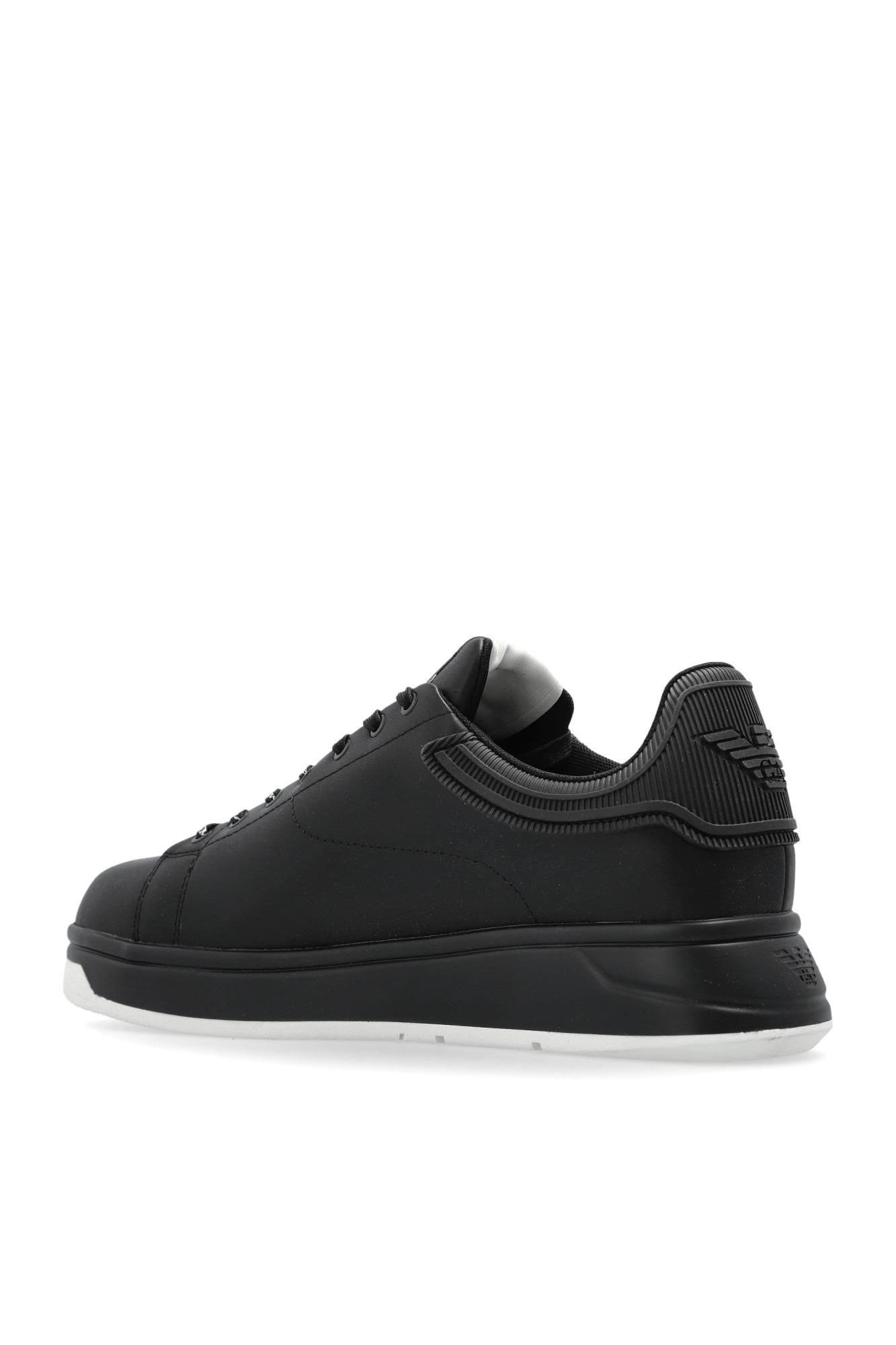 EMPORIO ARMANI Emporıo Armani Erkek Bağlamalı Orta Kalın Taban Deri Siyah2 Sneaker EM003663 AF18212-MC105