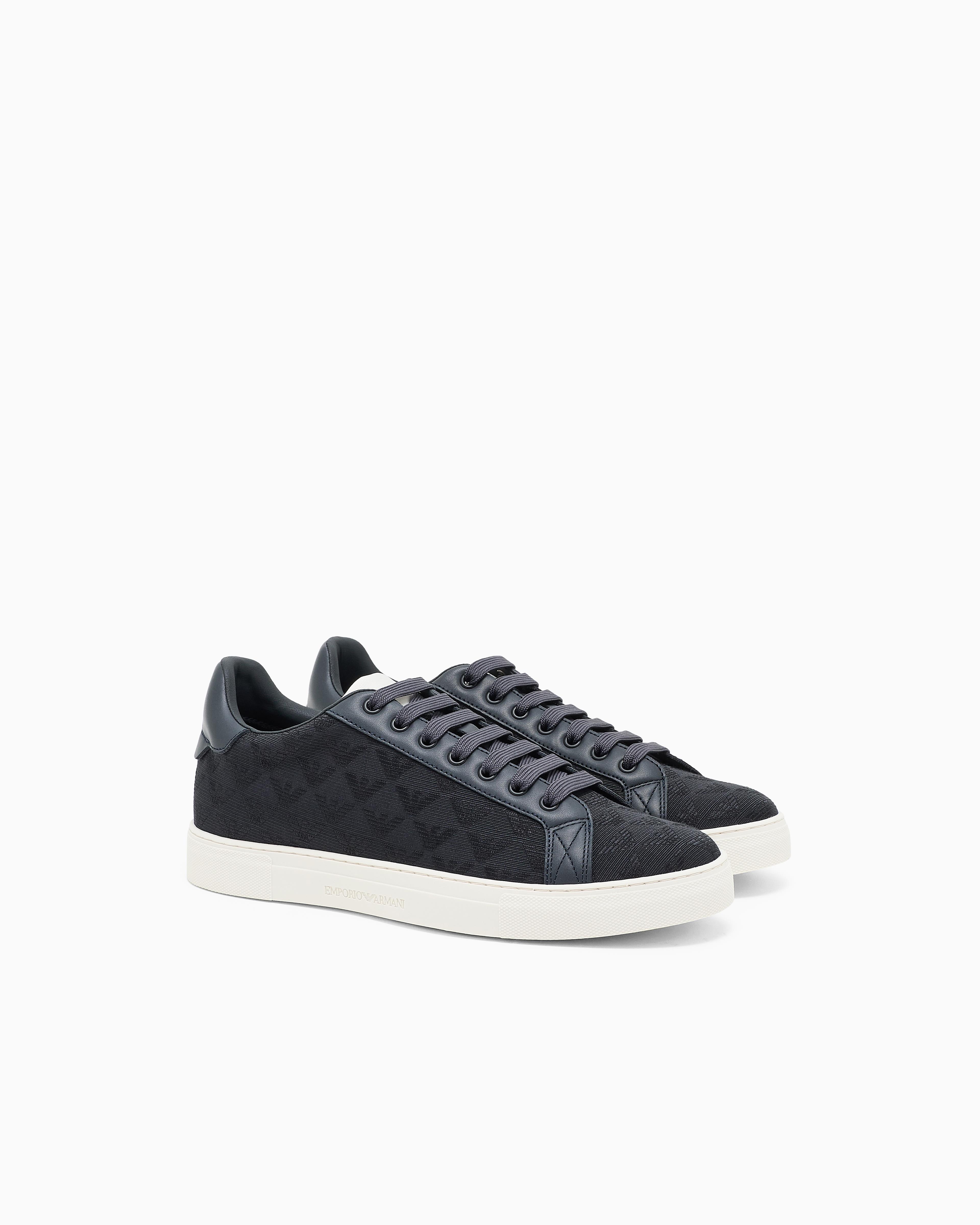 EMPORIO ARMANI Emporıo Armani Erkek Bağlamalı Orta Kalın Taban Deri Lacivert Sneaker EM003843 AF20003-MB007