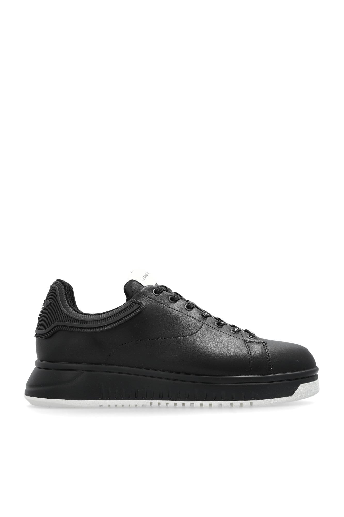 EMPORIO ARMANI Emporıo Armani Erkek Bağlamalı Orta Kalın Taban Deri Siyah2 Sneaker EM003663 AF18212-MC105