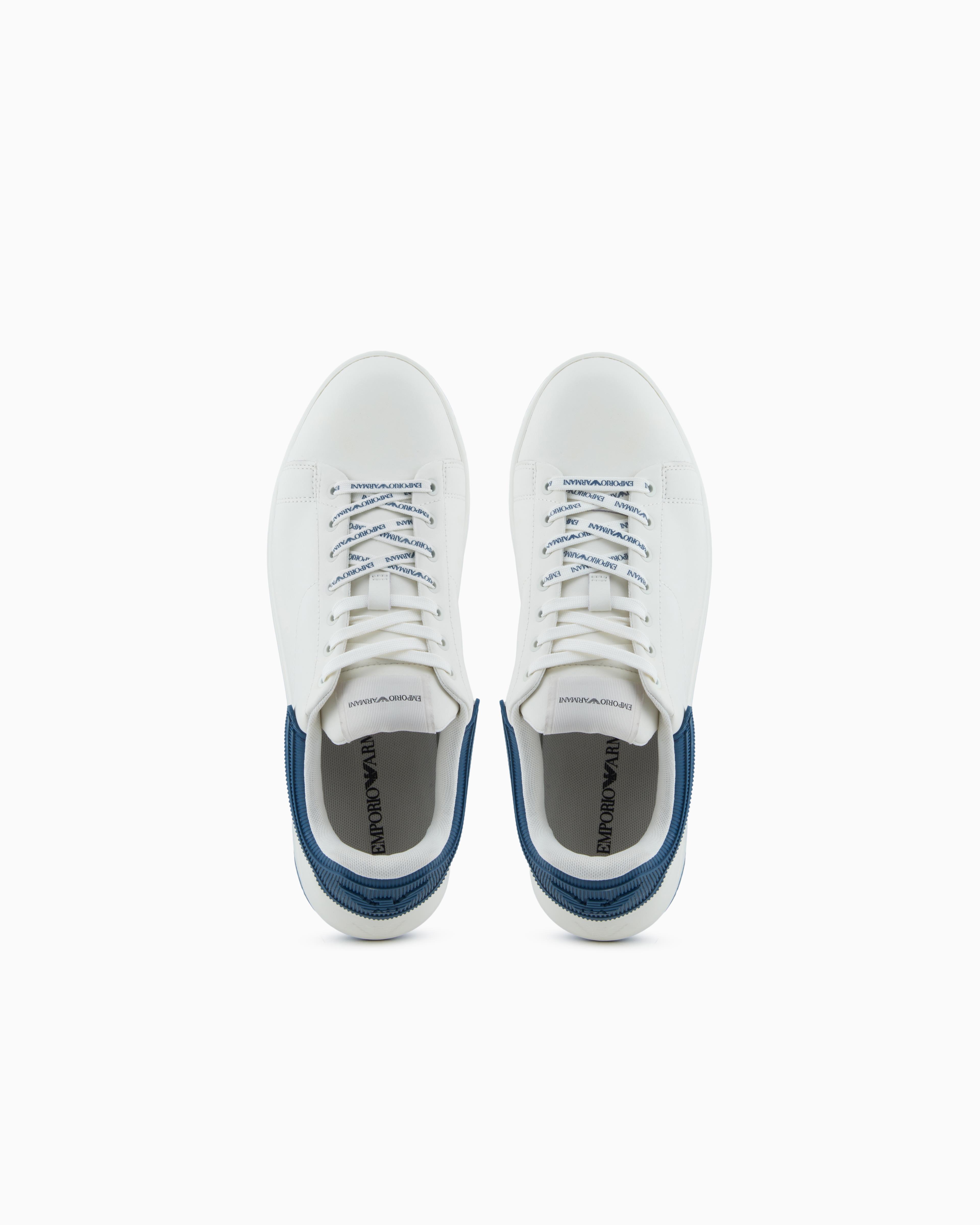 EMPORIO ARMANI Emporıo Armani Erkek Bağlamalı Orta Kalın Taban Deri Beyaz Sneaker EM003663 AF18212-FB060