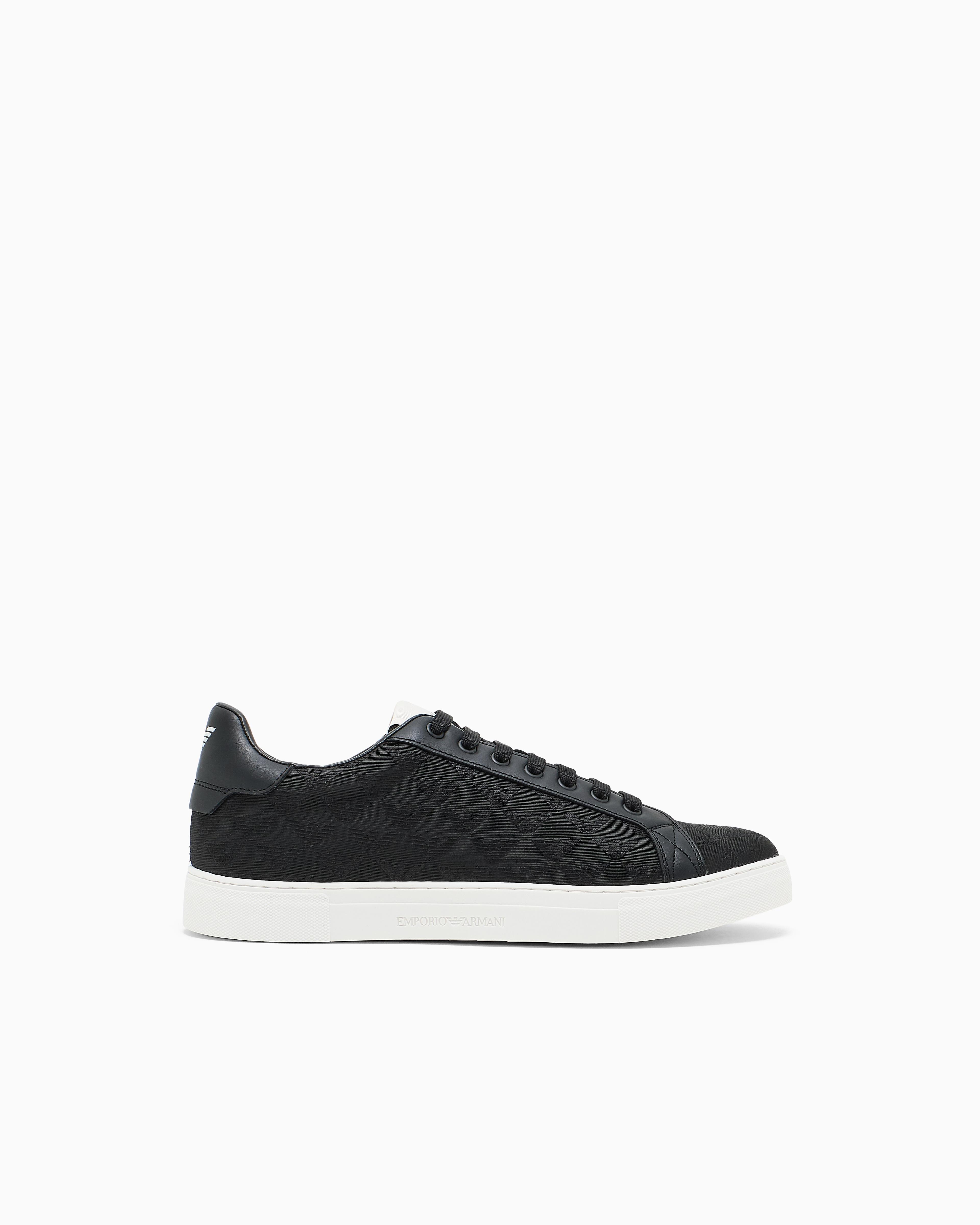 EMPORIO ARMANI Emporıo Armani Erkek Bağlamalı Orta Kalın Taban Deri Siyah Sneaker EM003843 AF20003-MC012