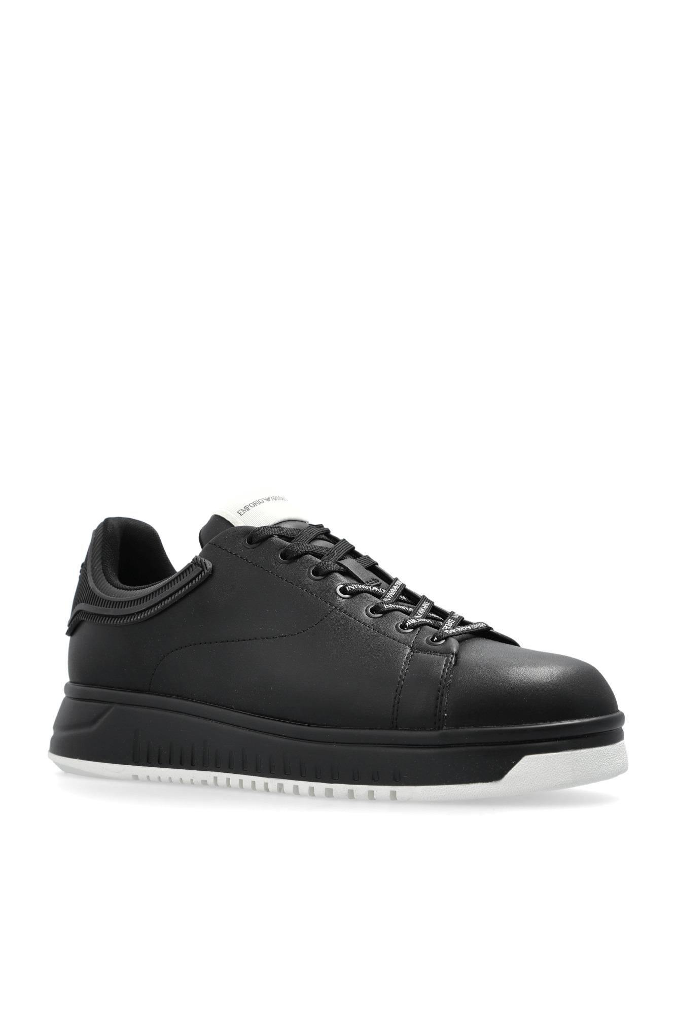 EMPORIO ARMANI Emporıo Armani Erkek Bağlamalı Orta Kalın Taban Deri Siyah2 Sneaker EM003663 AF18212-MC105