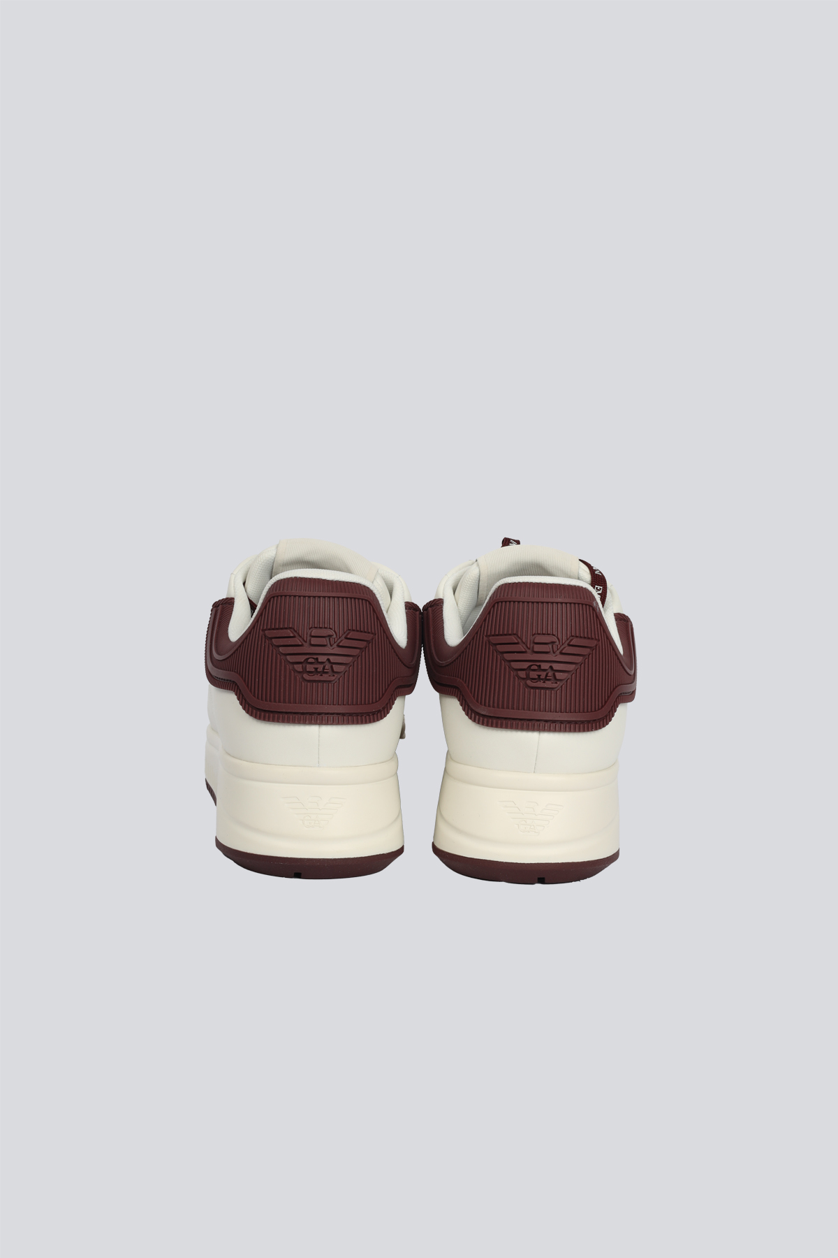 Emporio Armani Emporıo Armani Erkek Bağlamalı Orta Kalın Taban Deri Beyaz-Kırmızı Sneaker EM003663 AF18212-M0363