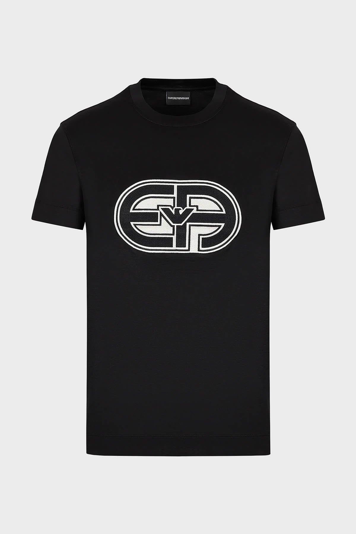 Emporio Armani Emporıo Armani Erkek Baskılı Regular Fit Pamuklu Siyah T-Shirt 3R1TV4 1JUVZ-0999