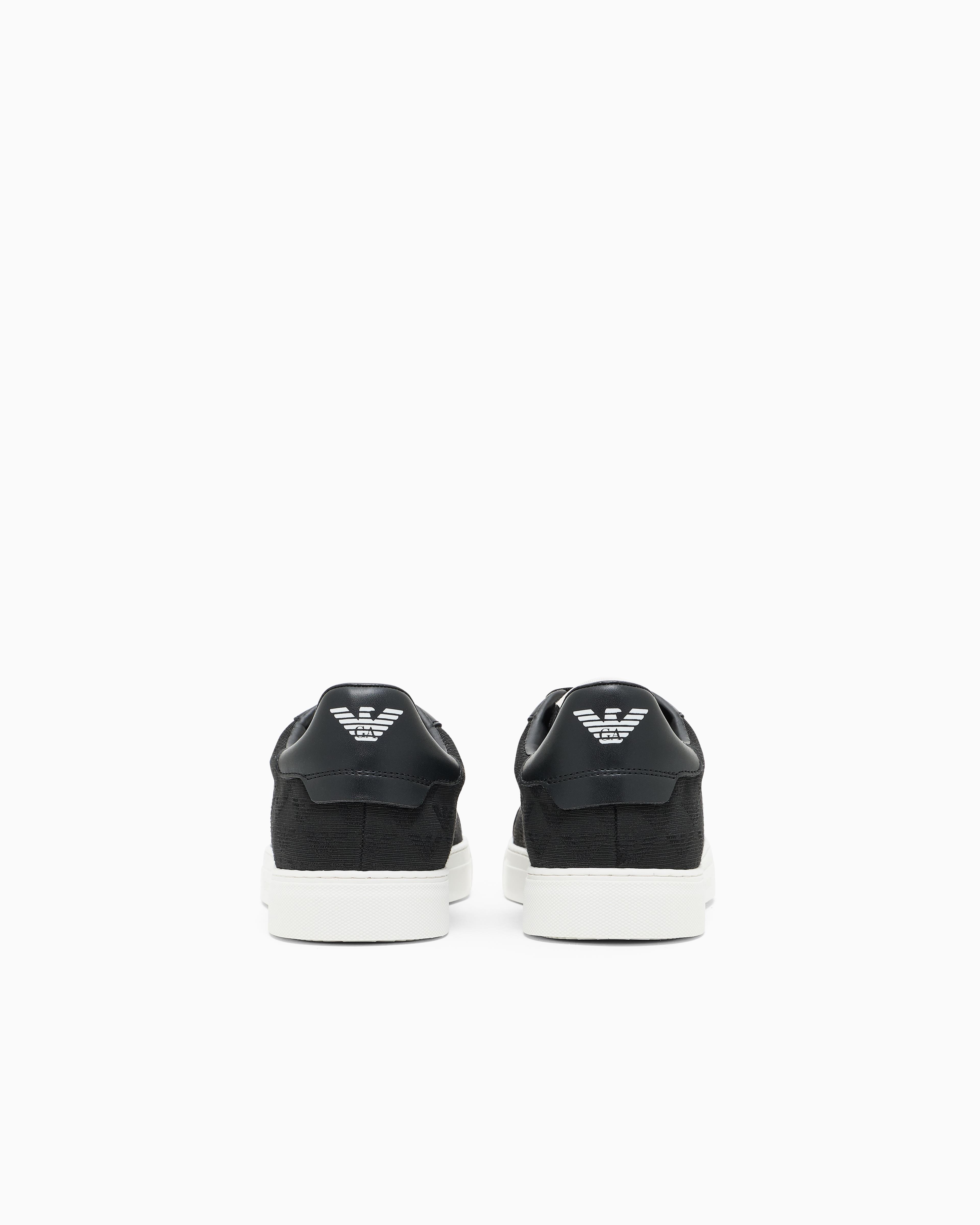 EMPORIO ARMANI Emporıo Armani Erkek Bağlamalı Orta Kalın Taban Deri Siyah Sneaker EM003843 AF20003-MC012