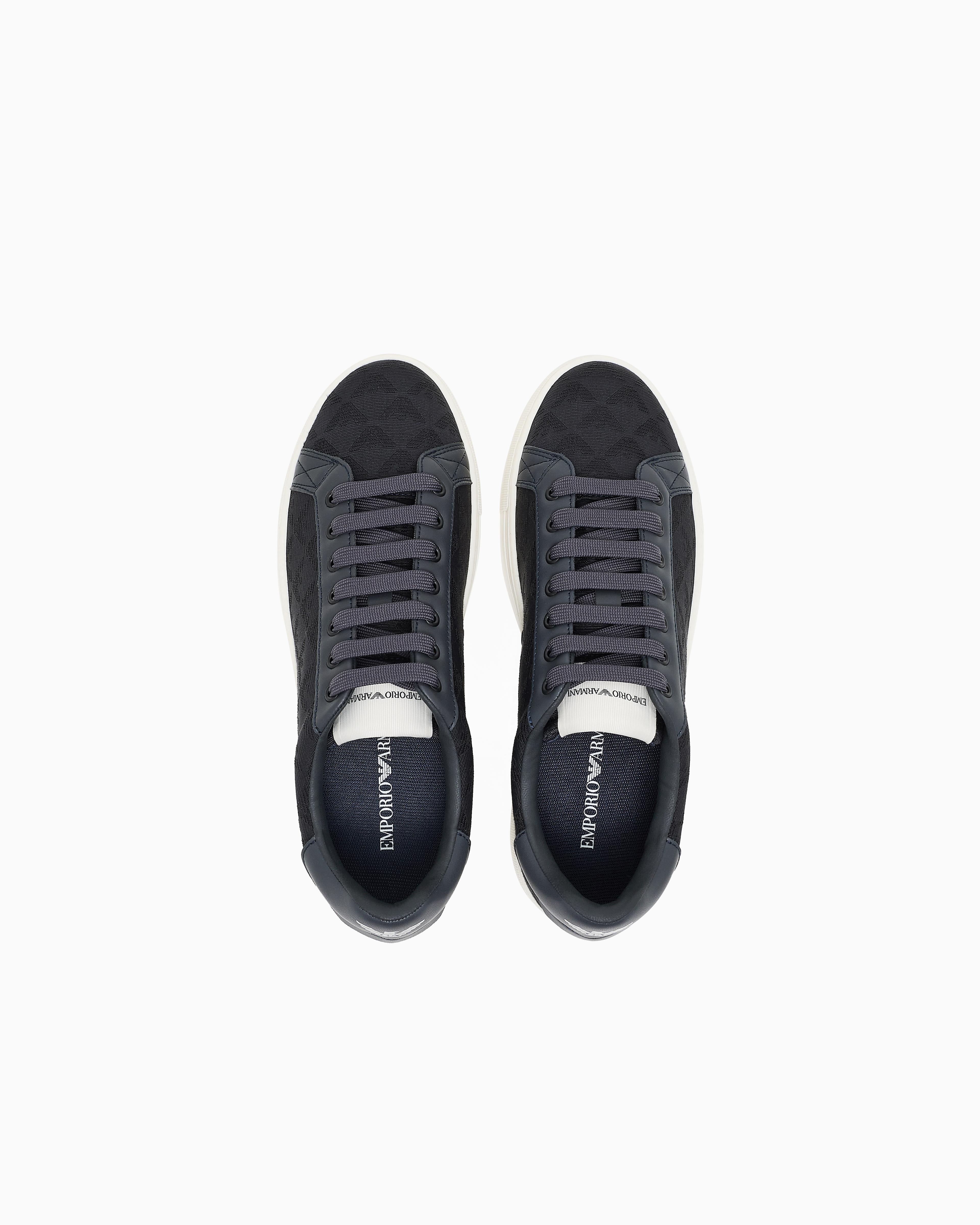 EMPORIO ARMANI Emporıo Armani Erkek Bağlamalı Orta Kalın Taban Deri Lacivert Sneaker EM003843 AF20003-MB007