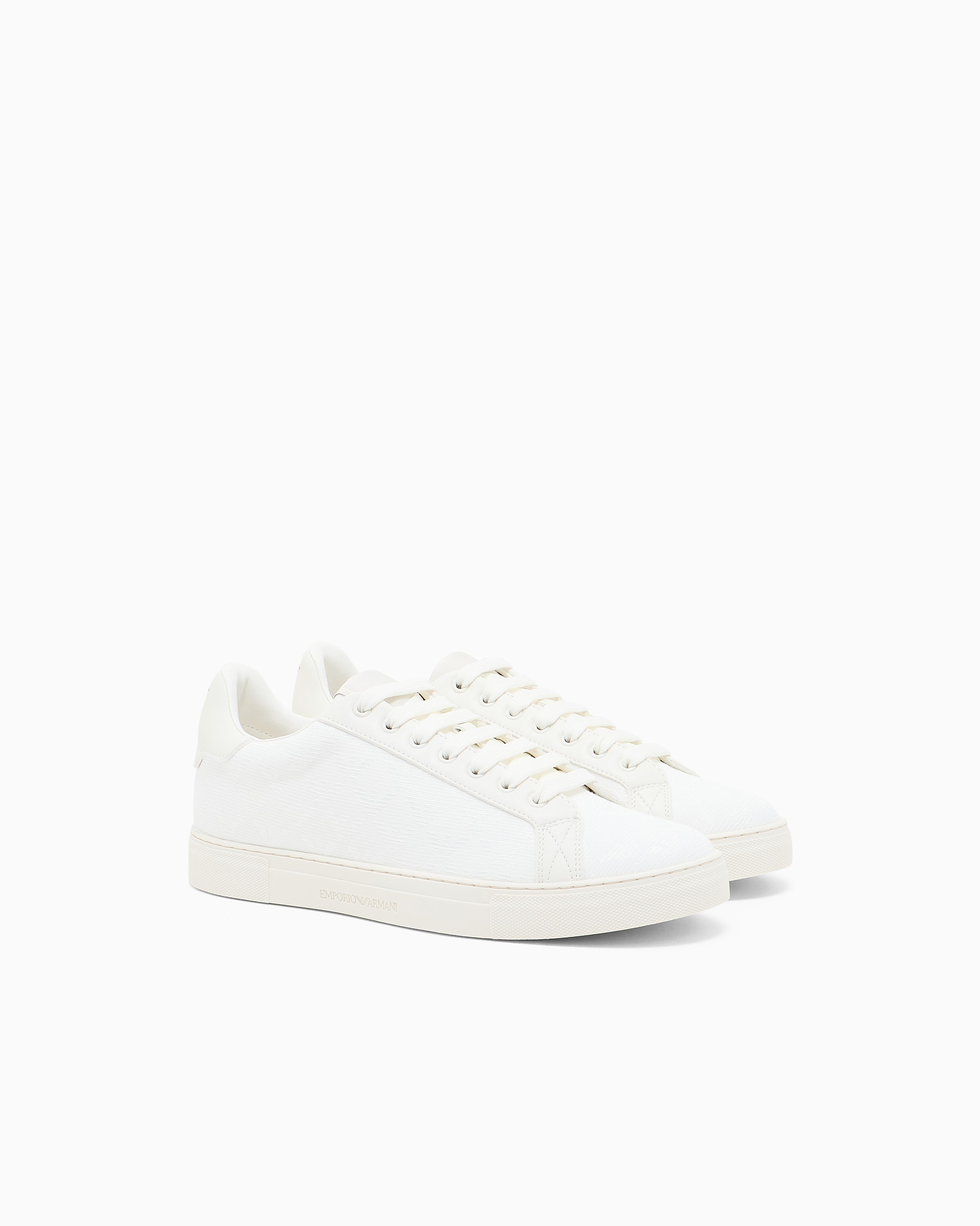 EMPORIO ARMANI Emporıo Armani Erkek Bağlamalı Orta Kalın Taban Deri Beyaz Sneaker EM003843 AF20003-M0107