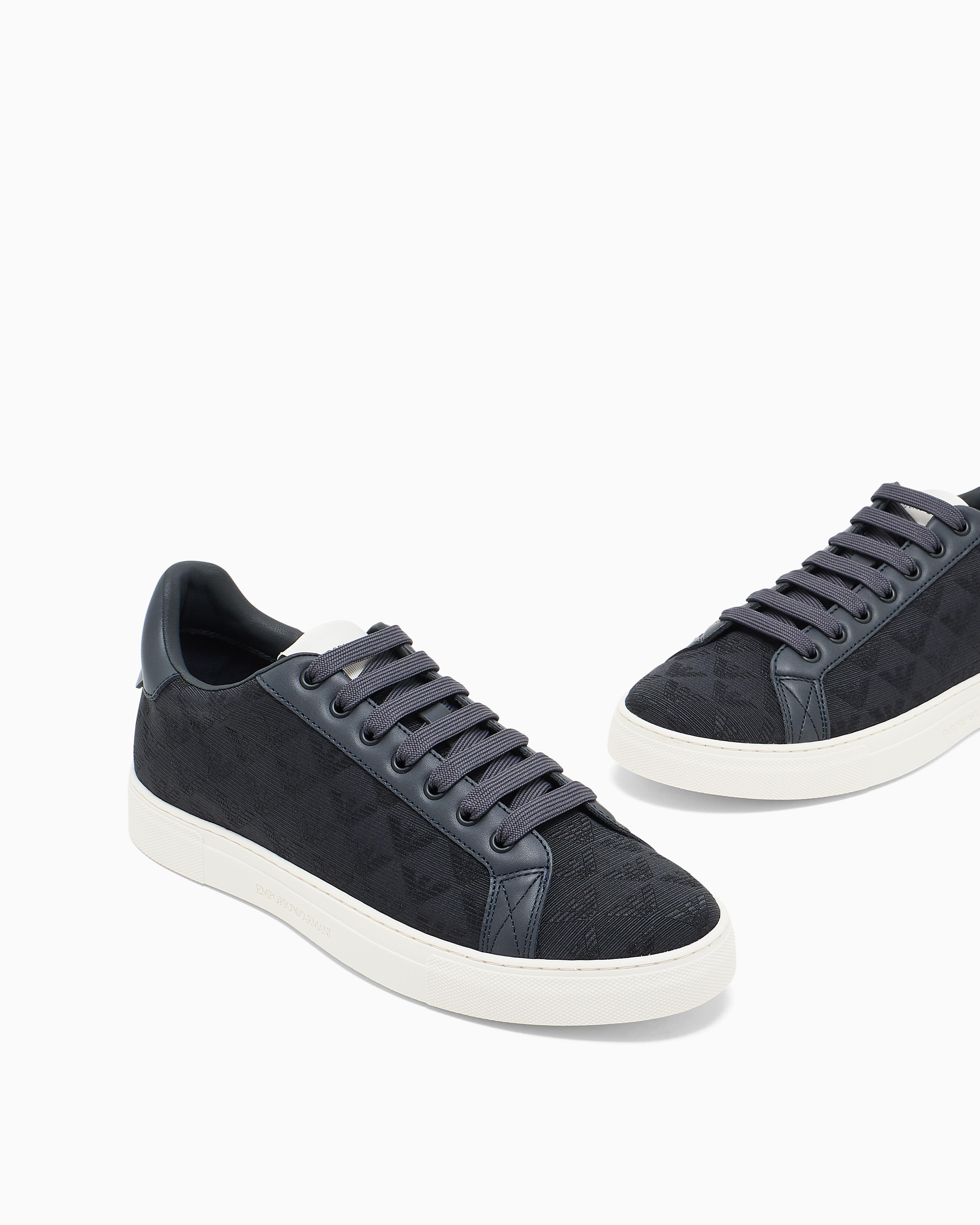 EMPORIO ARMANI Emporıo Armani Erkek Bağlamalı Orta Kalın Taban Deri Lacivert Sneaker EM003843 AF20003-MB007