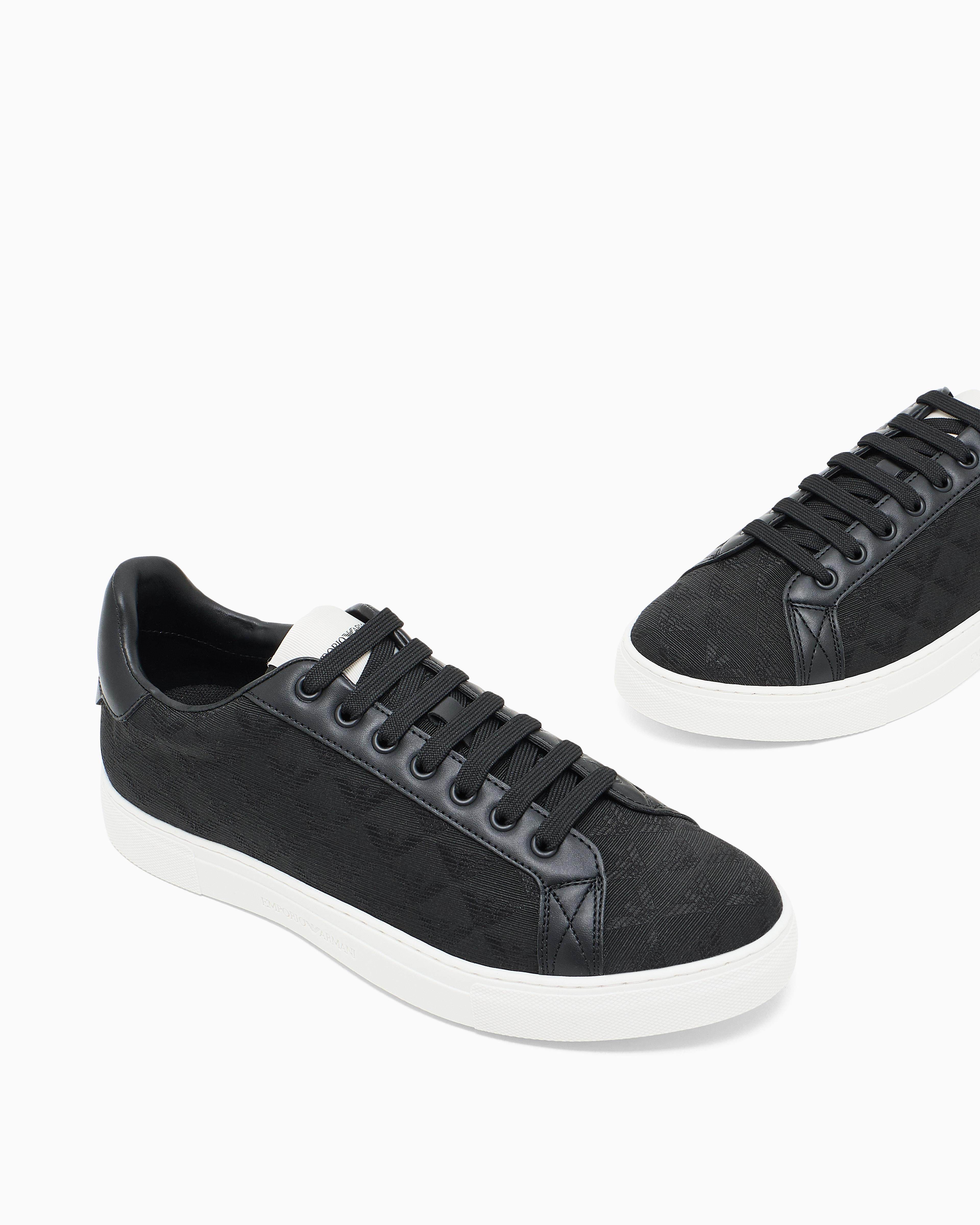 EMPORIO ARMANI Emporıo Armani Erkek Bağlamalı Orta Kalın Taban Deri Siyah Sneaker EM003843 AF20003-MC012