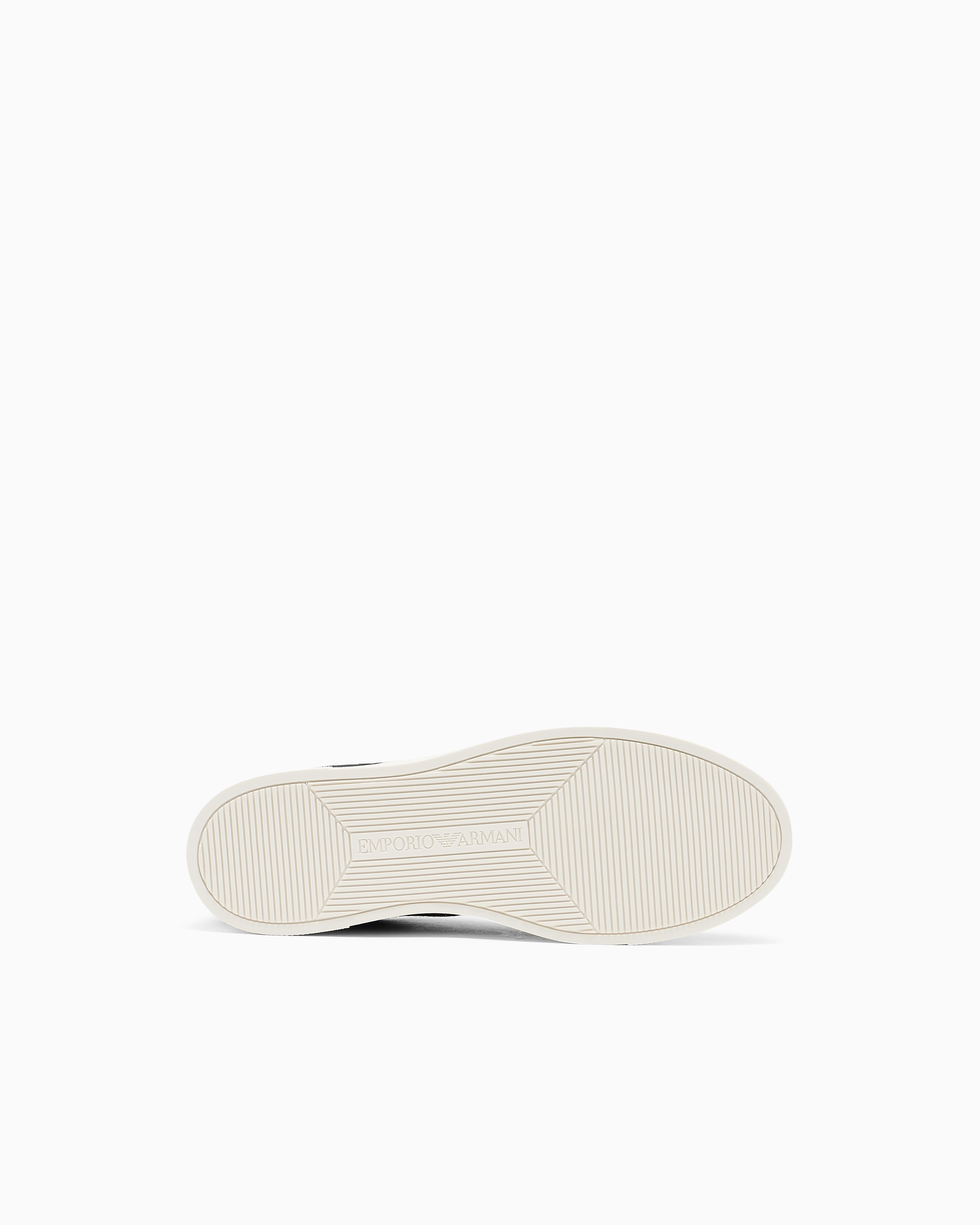 EMPORIO ARMANI Emporıo Armani Erkek Bağlamalı Orta Kalın Taban Deri Lacivert Sneaker EM003843 AF20003-MB007