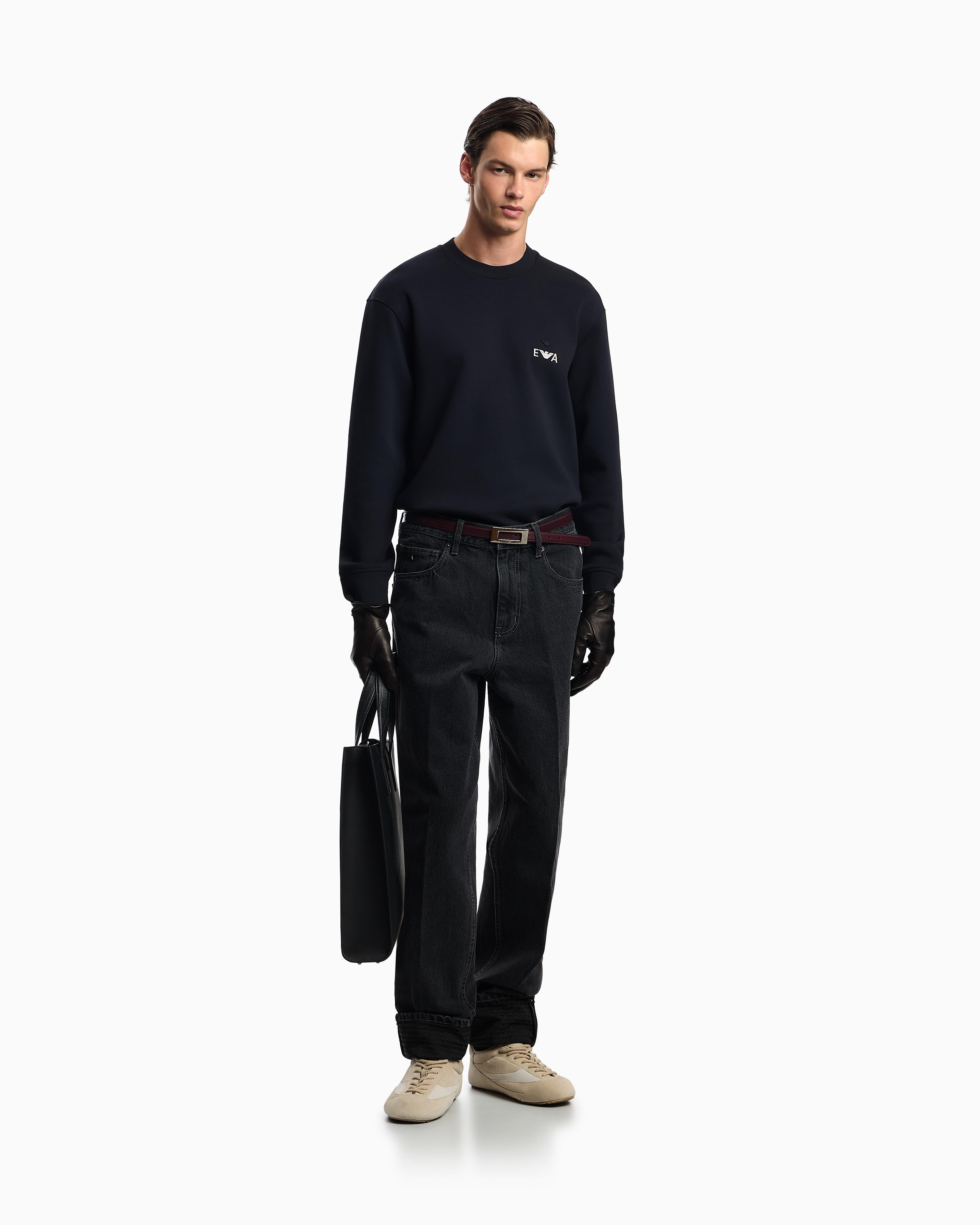 Emporio Armani Emporıo Armani Erkek Bisiklet Yaka Uzun Kol Pamuklu Regular Fit Lacivert Sweatshirt EM002919 AF10013-UB118