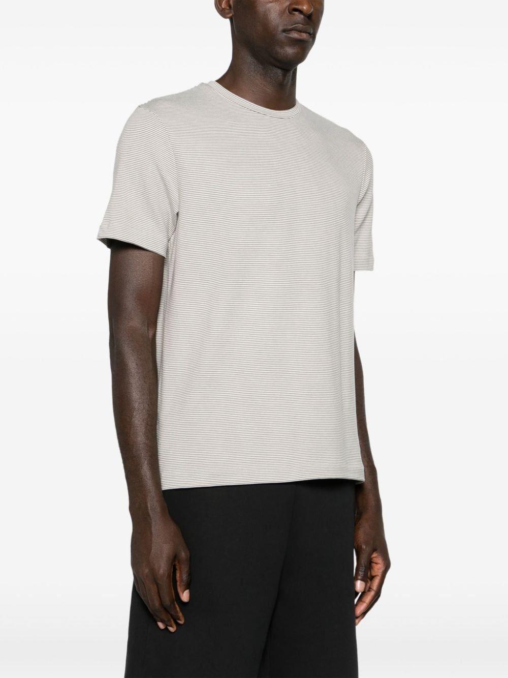 Emporio Armani Emporıo Armani Erkek Bisiklet Yaka Çizgili Kısa Kol Bej T-Shirt 3D1T7Q 1J6BZ-F630