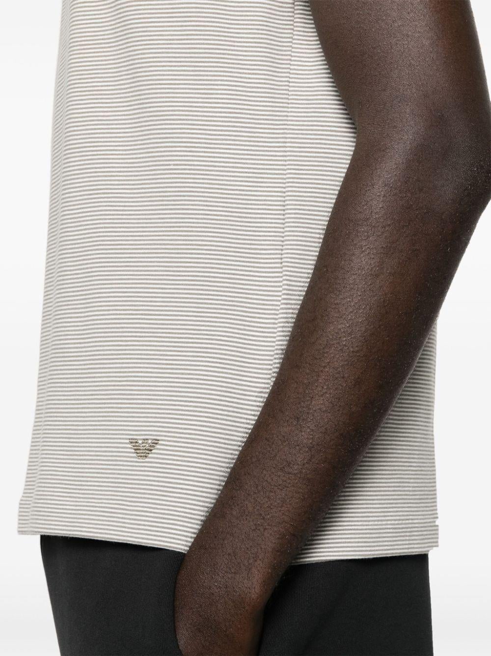 Emporio Armani Emporıo Armani Erkek Bisiklet Yaka Çizgili Kısa Kol Bej T-Shirt 3D1T7Q 1J6BZ-F630