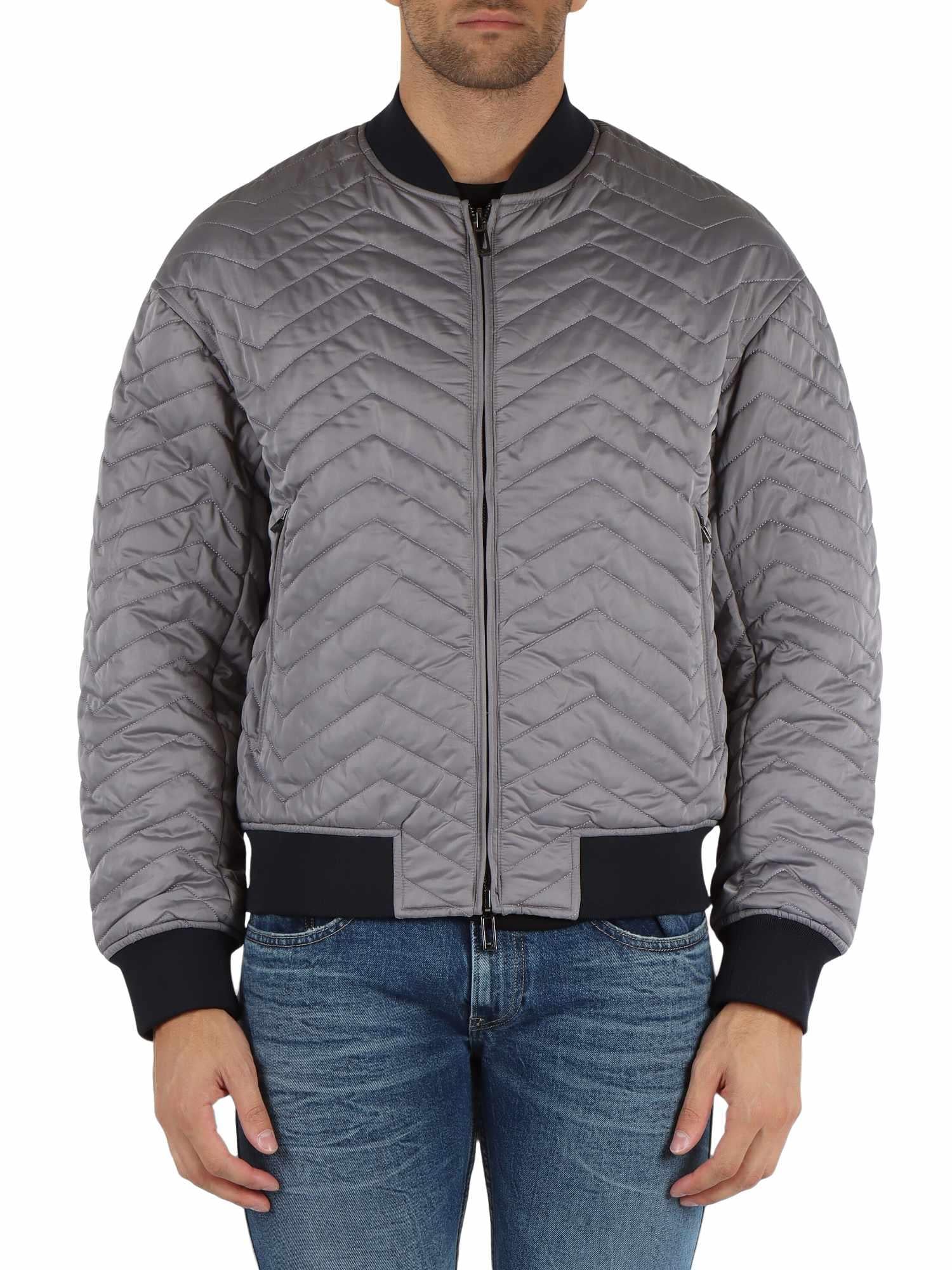 Emporio Armani Emporıo Armani Erkek Çift Taraflı Dik Yaka Arkası Marka Logolu Uzun Kollu Gri Mont 6D1B71 1NUAZ-06K3