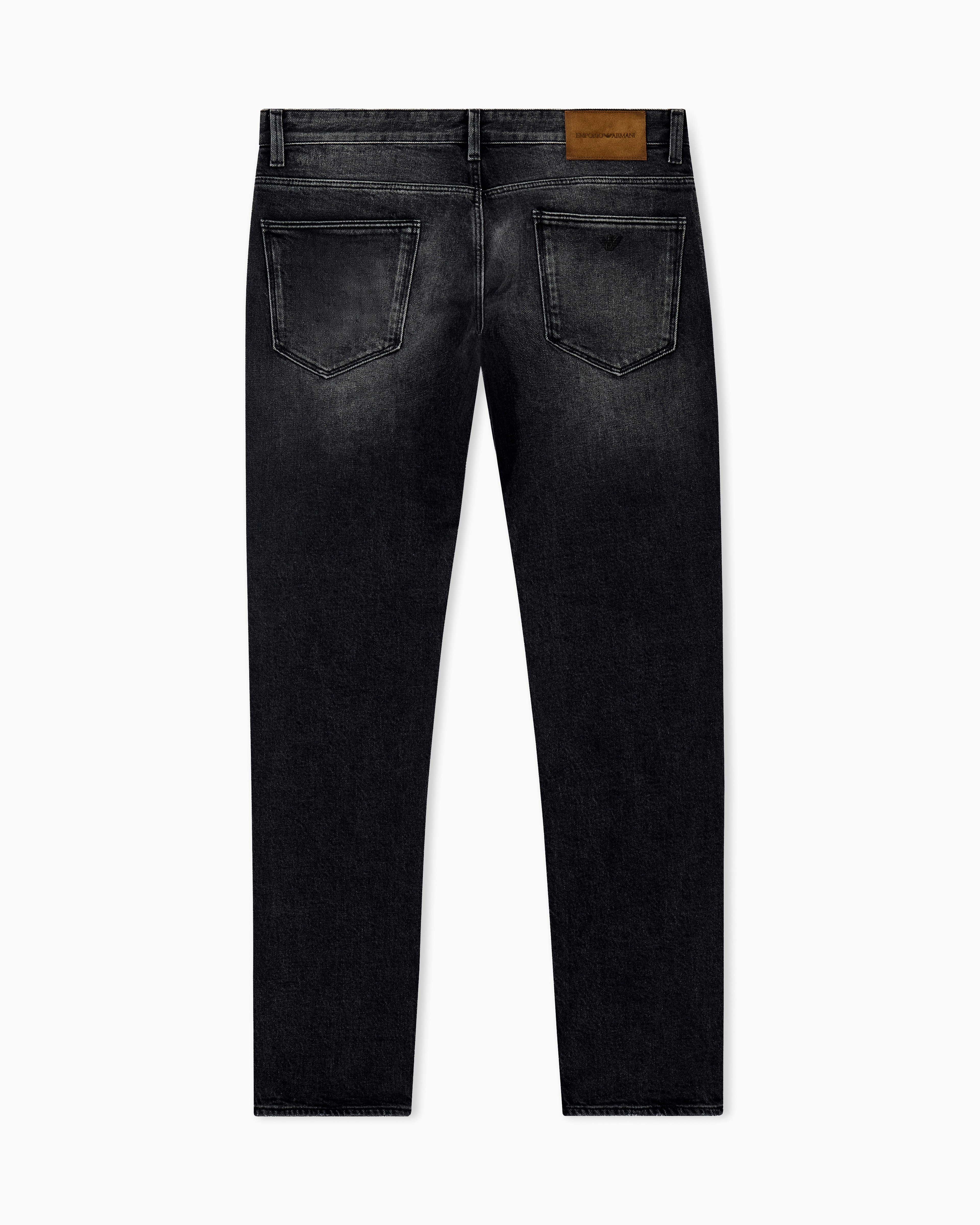 Emporio Armani Emporıo Armani Erkek Dar Kesim Düz Paça Eskitme Desenli Denim Gri Jeans EM000121 AF29286-M8001