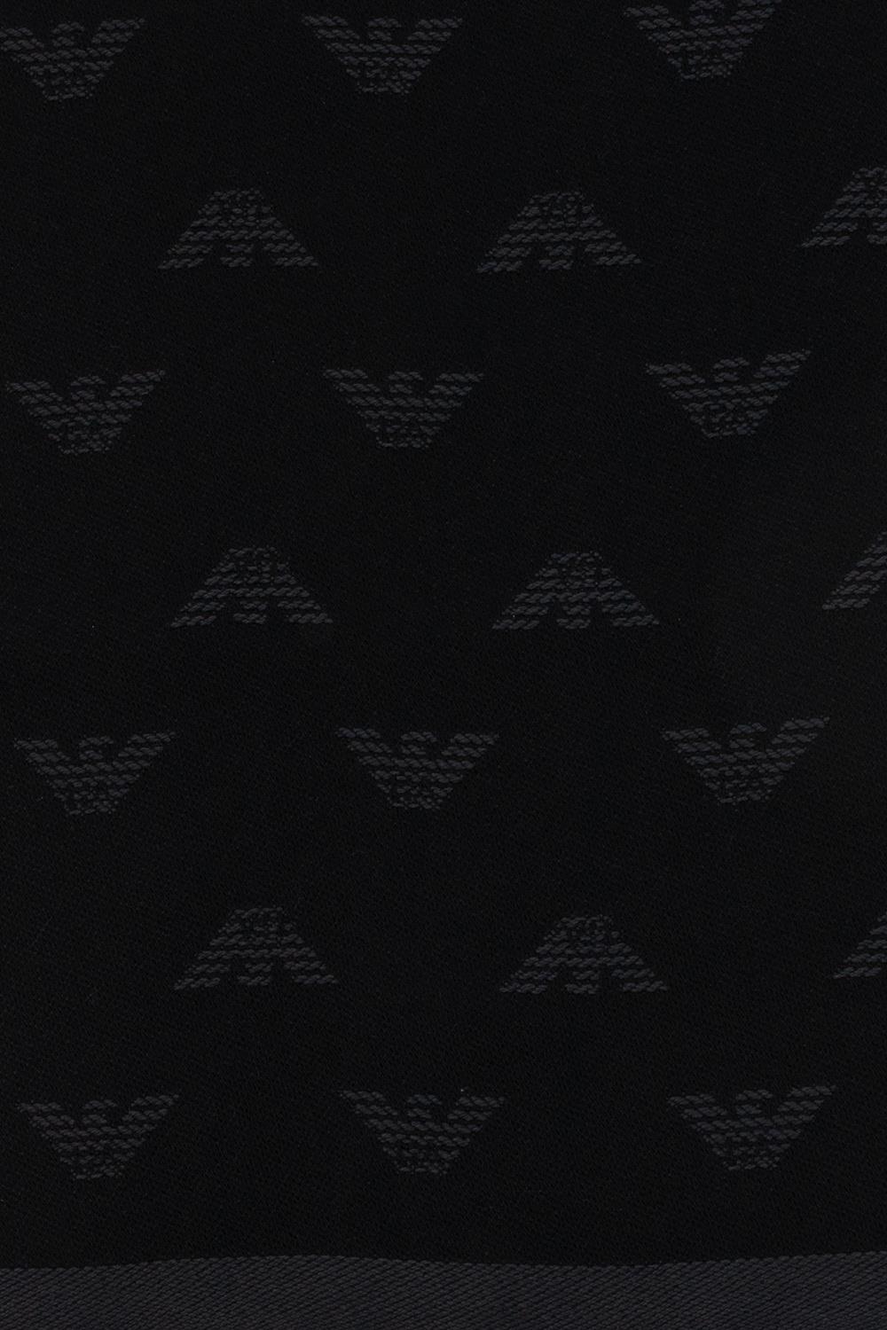 Emporio Armani Emporıo Armani Erkek Desenli Standart Boy Günlük Kullanım Siyah Fular 625009 CC306-SIYAH