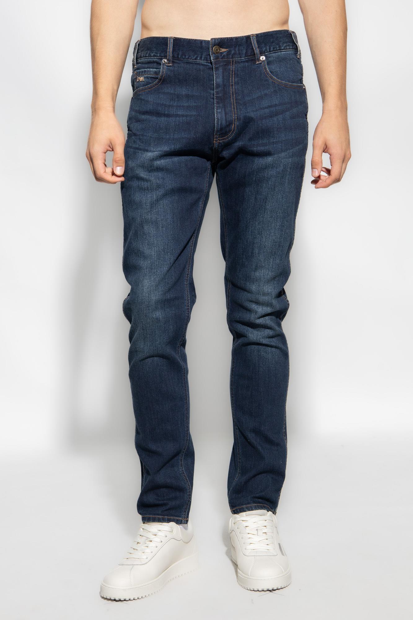Emporio Armani Emporıo Armani Erkek Denim Kumaş  Normal Bel Düz Model Mavi Jeans 6R1J16 1DRHZ-0941
