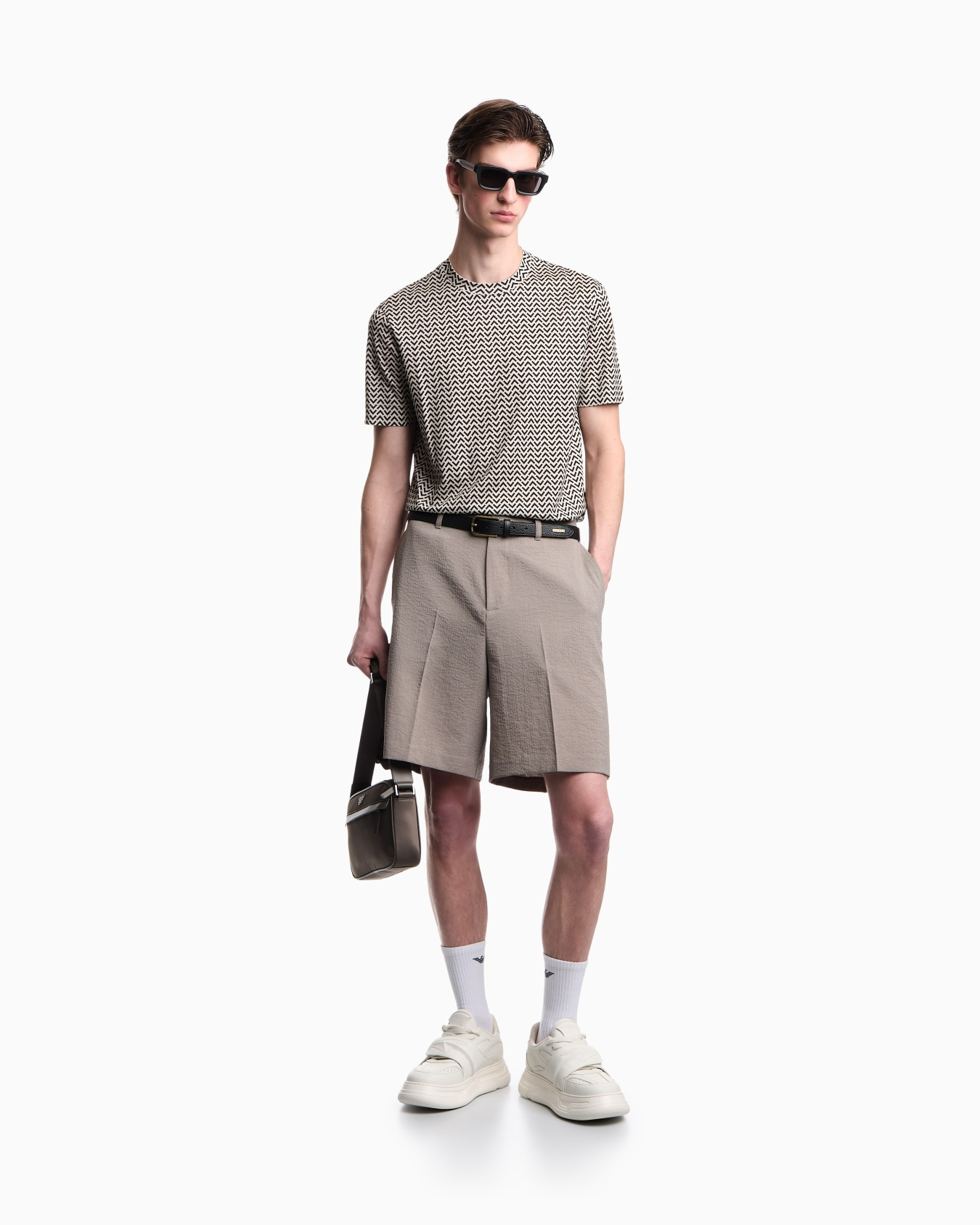 Emporio Armani Emporıo Armani Erkek Desenli Bisiklet Yaka Kısa Kol F1197 T-Shirt EM005270 AF24857-F1197
