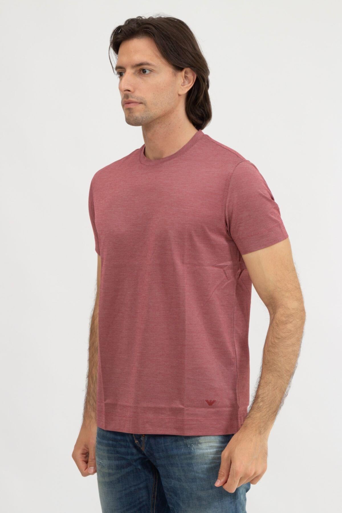 Emporio Armani Emporıo Armani Erkek Desenli Yuvarlak Yaka Kısa Kollu Kırmızı T-Shirt 3K1TA7 1JSKZ-303