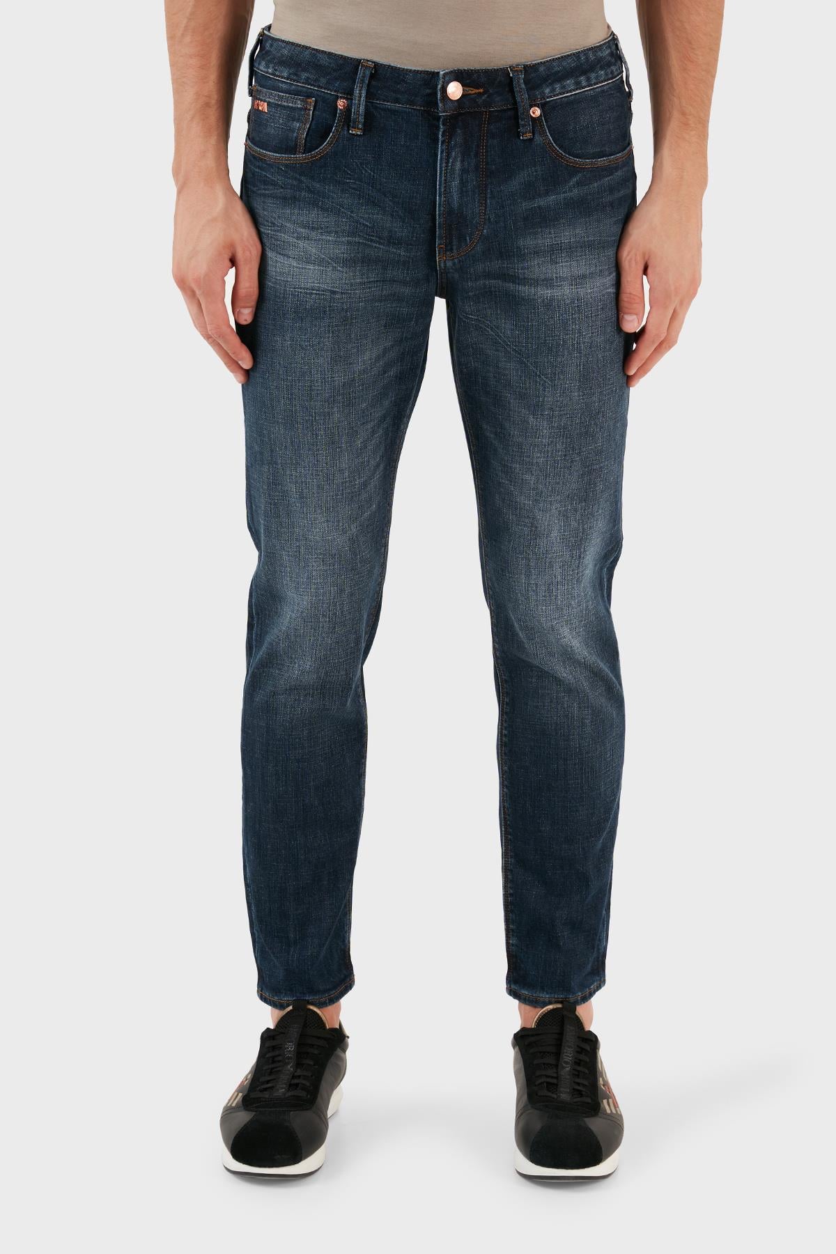 Emporio Armani Emporıo Armani Erkek Denim Kumaş  Normal Bel Düz Model Mavi Jeans 6R1J06 1DRGZ-0941