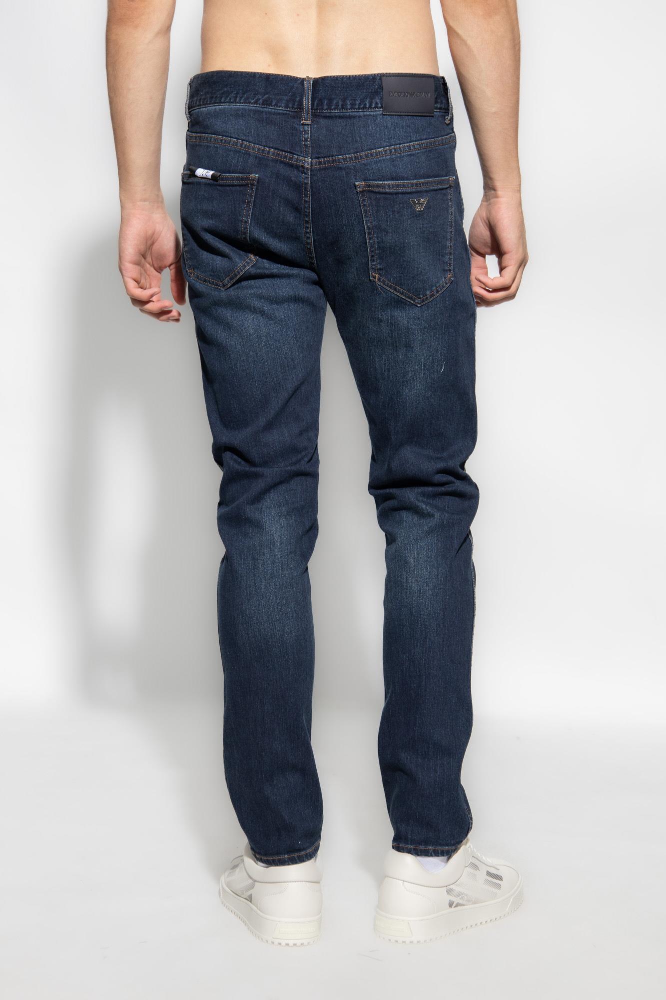 Emporio Armani Emporıo Armani Erkek Denim Kumaş  Normal Bel Düz Model Mavi Jeans 6R1J16 1DRHZ-0941