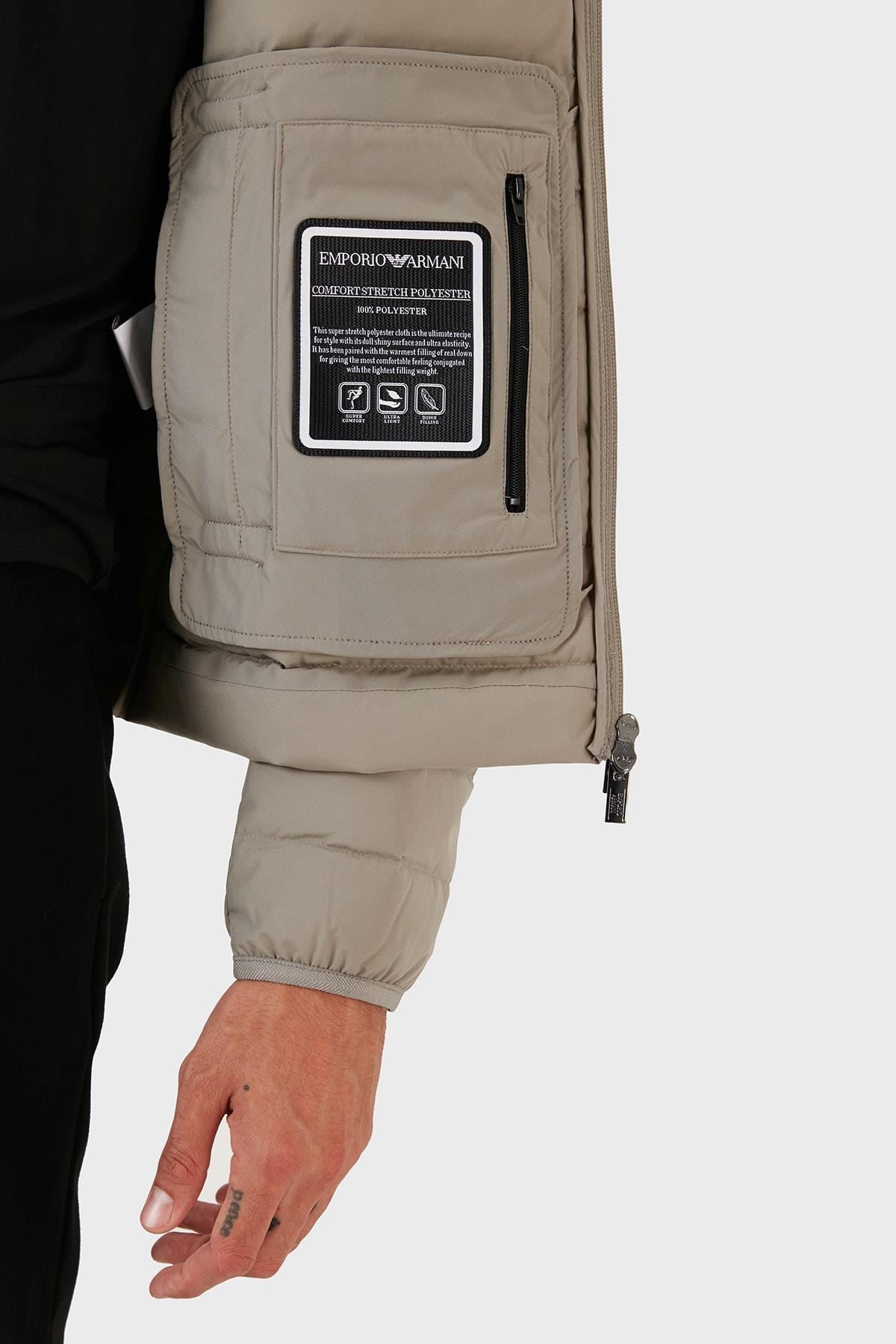 Emporio Armani Emporıo Armani Erkek Dik Yaka Cepli Şişme Gri1 Mont 8N1BQ2 1NLRZ-0643