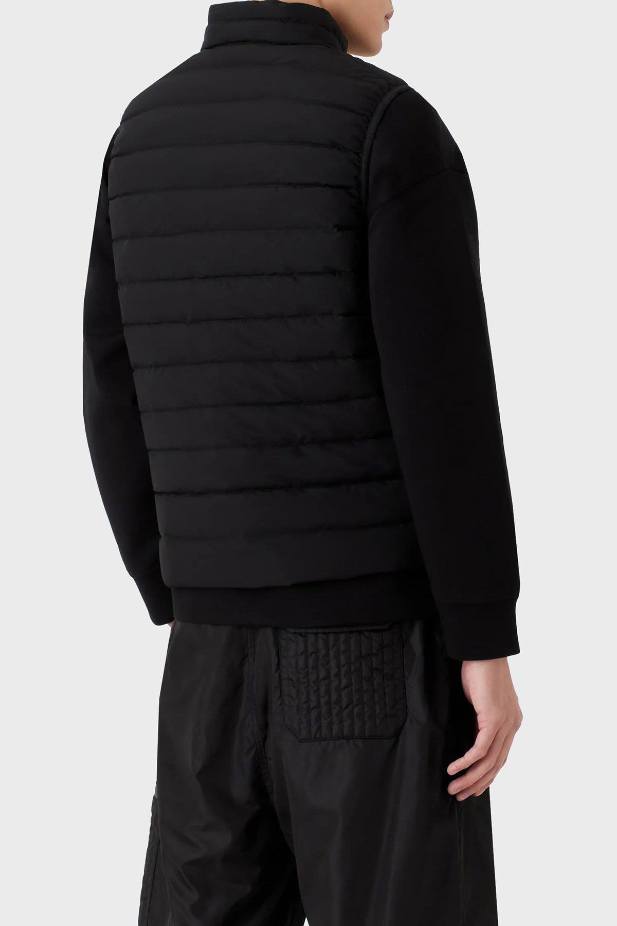 Emporio Armani Emporıo Armani Erkek Dik Yaka Yalıtımlı Marka Logolu Fermuarlı Siyah Mont 8N1BQ1 1NLRZ-0999