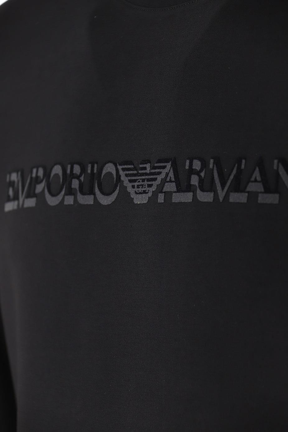Emporio Armani Emporıo Armani Erkek Dokuma Kumaş Düz Bisiklet Yaka Siyah Sweatshirt 6R1MG7 1JHSZ-00B0