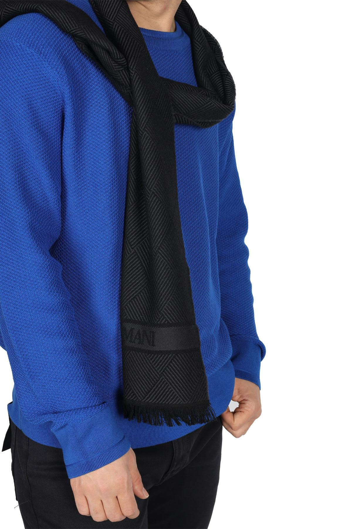 Emporio Armani Emporıo Armani Erkek Dokuma Kumaş Marka Logolu Antrasit Şal & Eşarp & Fular 625011 0A311-00020