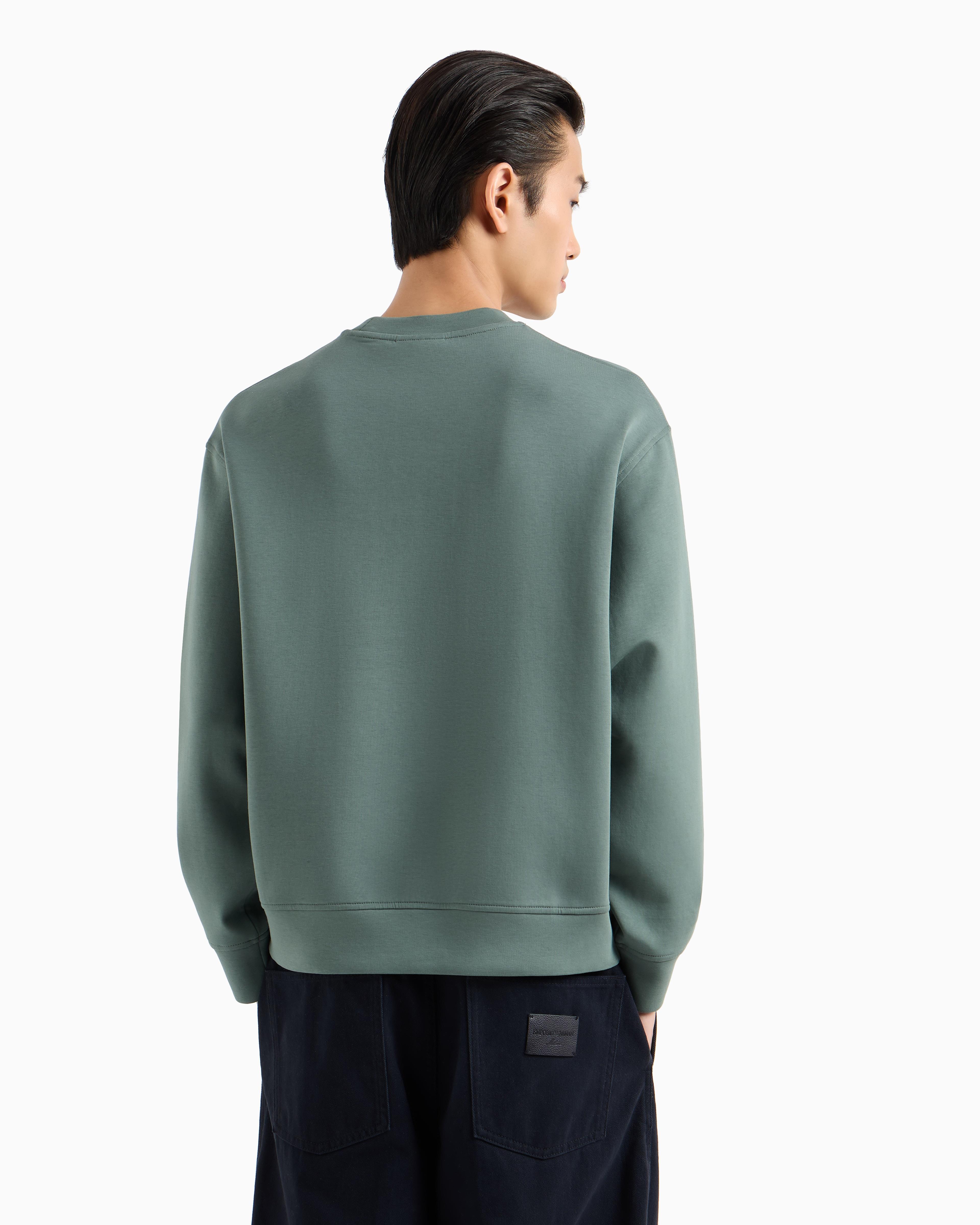 EMPORIO ARMANI Emporıo Armani Erkek Dokuma Kumaş Regular Fit Yuvarlak Yaka Uzun Kollu Yeşil Sweatshirt EM001126 AF10013-U9083
