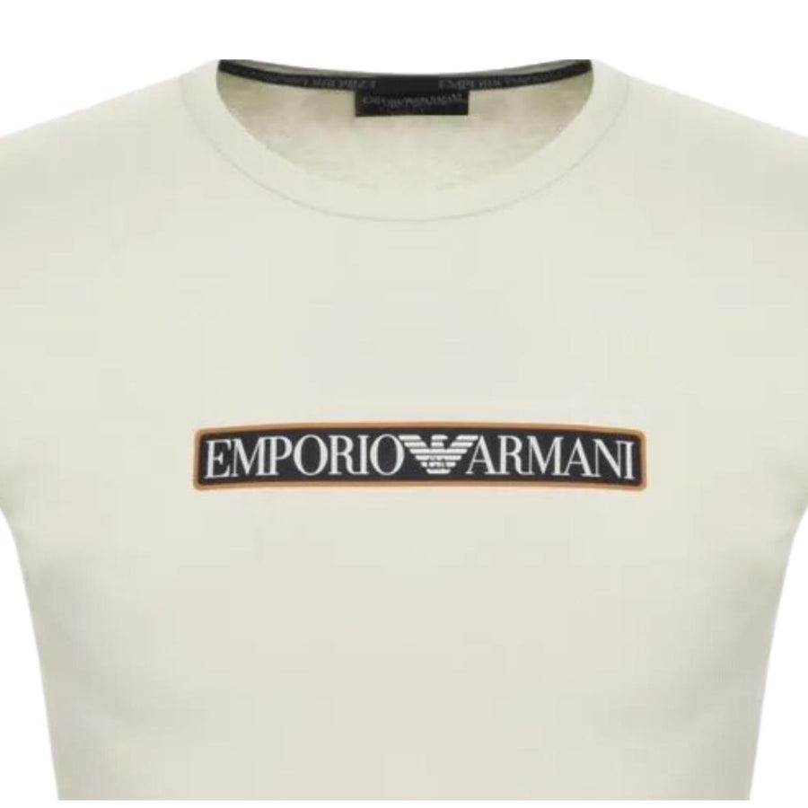 Emporio Armani Emporıo Armani Erkek Dokuma Bisiklet Yaka Kısa Kollu Günlük Bej T-Shirt 111035 3F517-12311