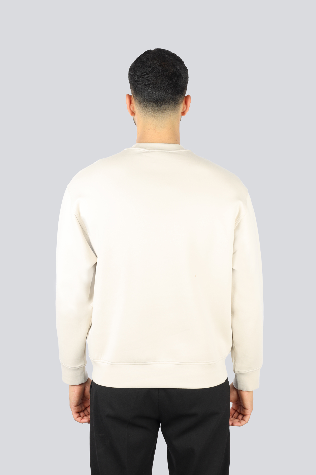 Emporio Armani Emporıo Armani Erkek Dokuma Kumaş Regular Fit Yuvarlak Yaka Uzun Kollu Gümüş Sweatshirt EM001126 AF10013-U1098