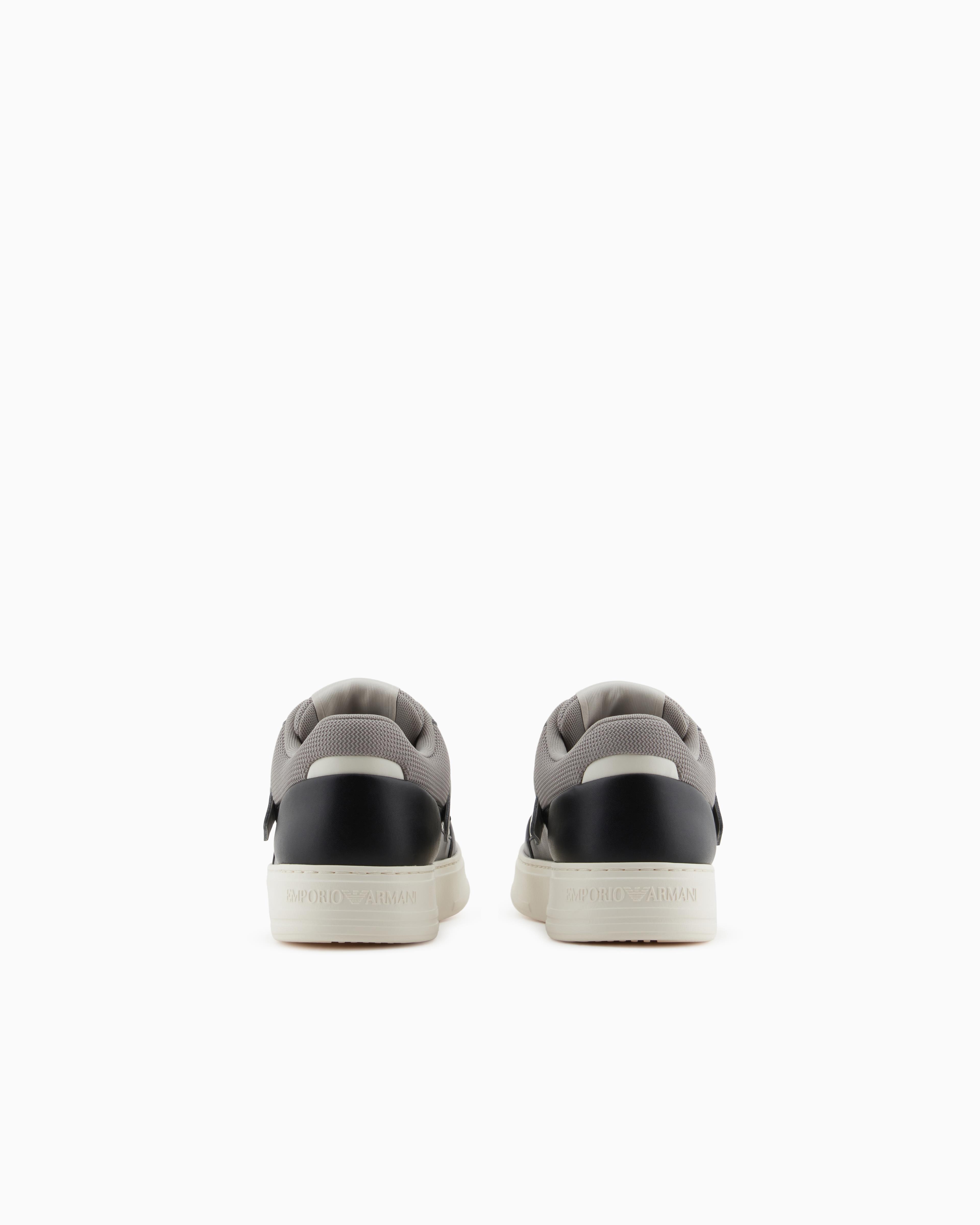 EMPORIO ARMANI Emporıo Armani Erkek Düz Taban Kırmızı İşaret Ve Kalp Desenli Siyah Sneaker X4X688 XR333-U566