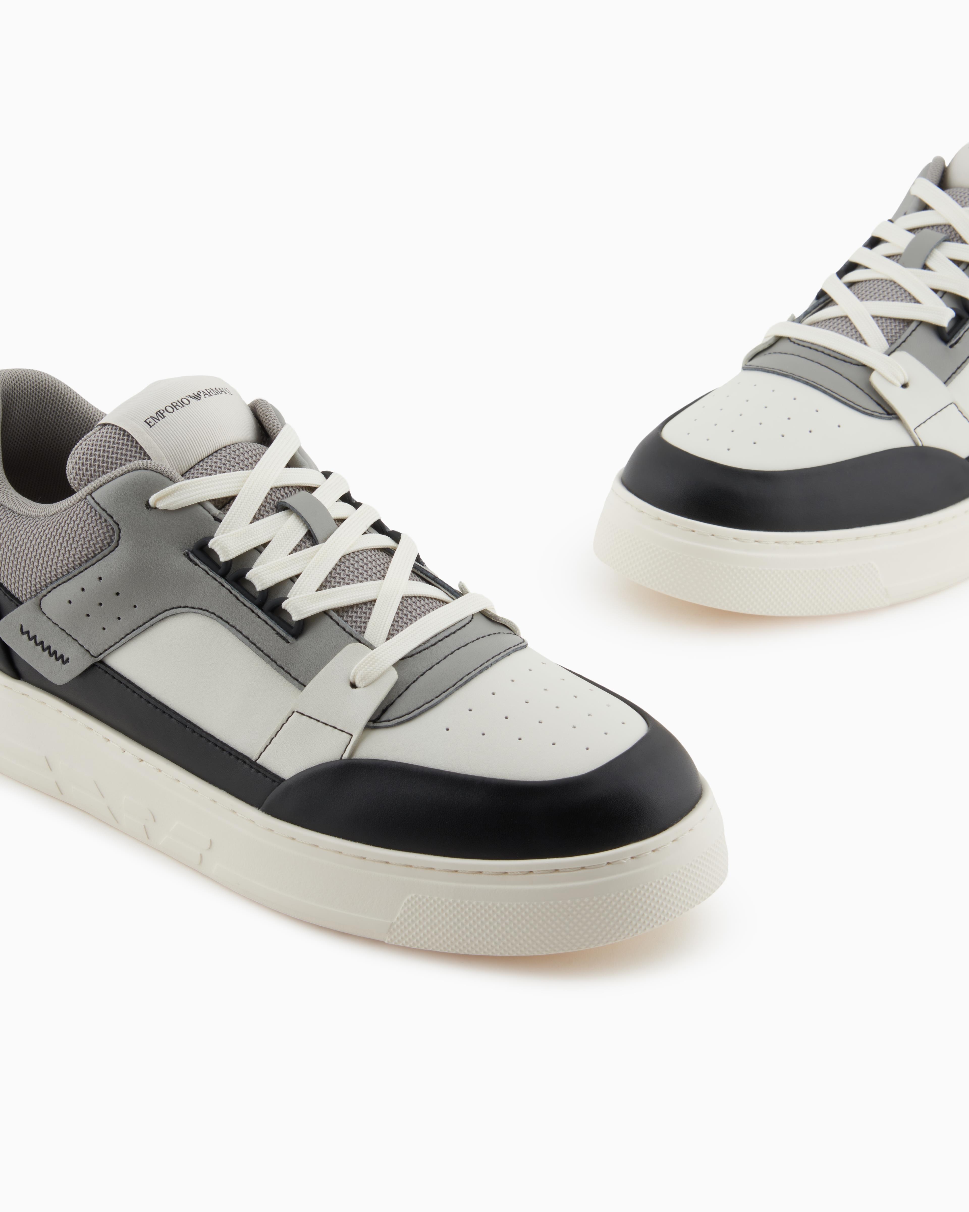 EMPORIO ARMANI Emporıo Armani Erkek Düz Taban Kırmızı İşaret Ve Kalp Desenli Siyah Sneaker X4X688 XR333-U566