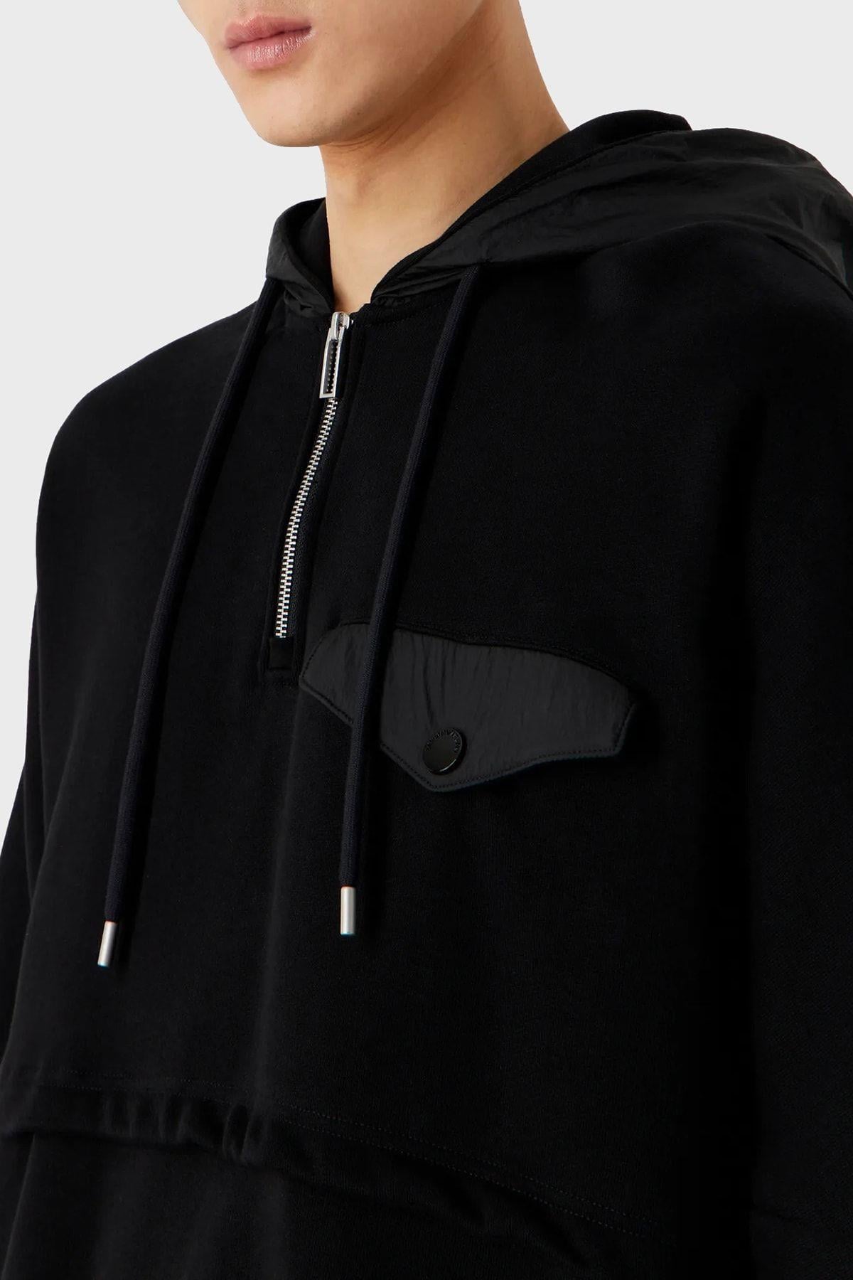 Emporio Armani Emporıo Armani Erkek Fermuarlı Uzun Kollu Siyah Sweatshirt 6R1MBV 1JWPZ-0999