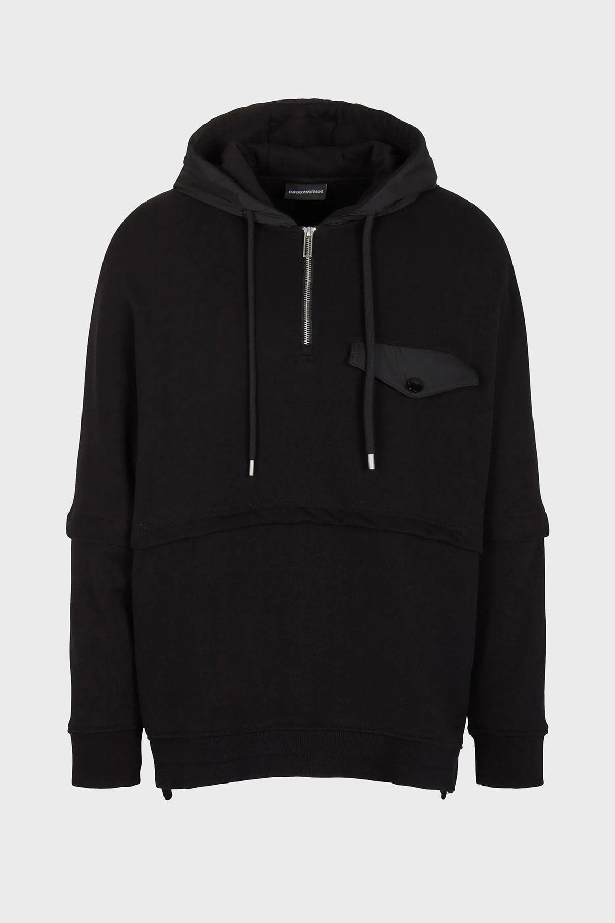 Emporio Armani Emporıo Armani Erkek Fermuarlı Uzun Kollu Siyah Sweatshirt 6R1MBV 1JWPZ-0999