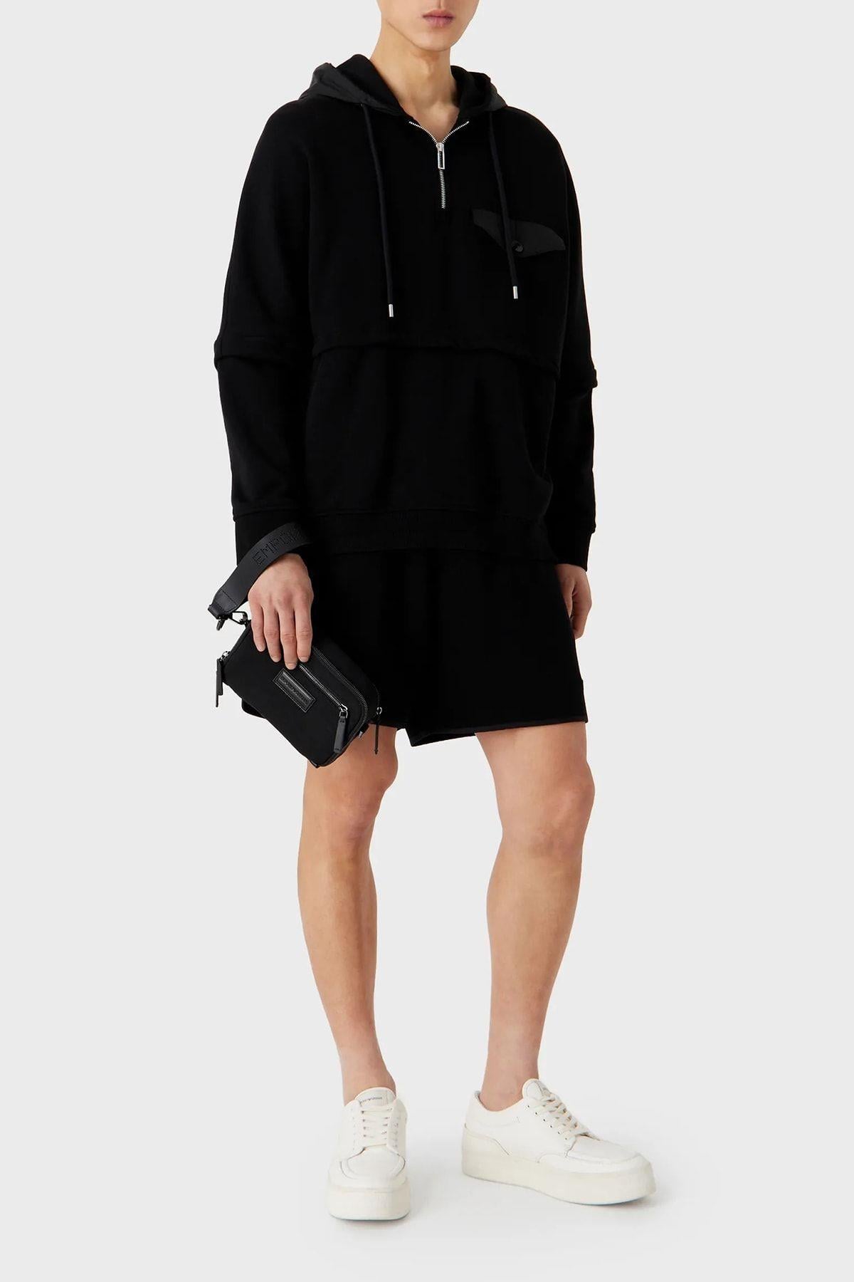 Emporio Armani Emporıo Armani Erkek Fermuarlı Uzun Kollu Siyah Sweatshirt 6R1MBV 1JWPZ-0999