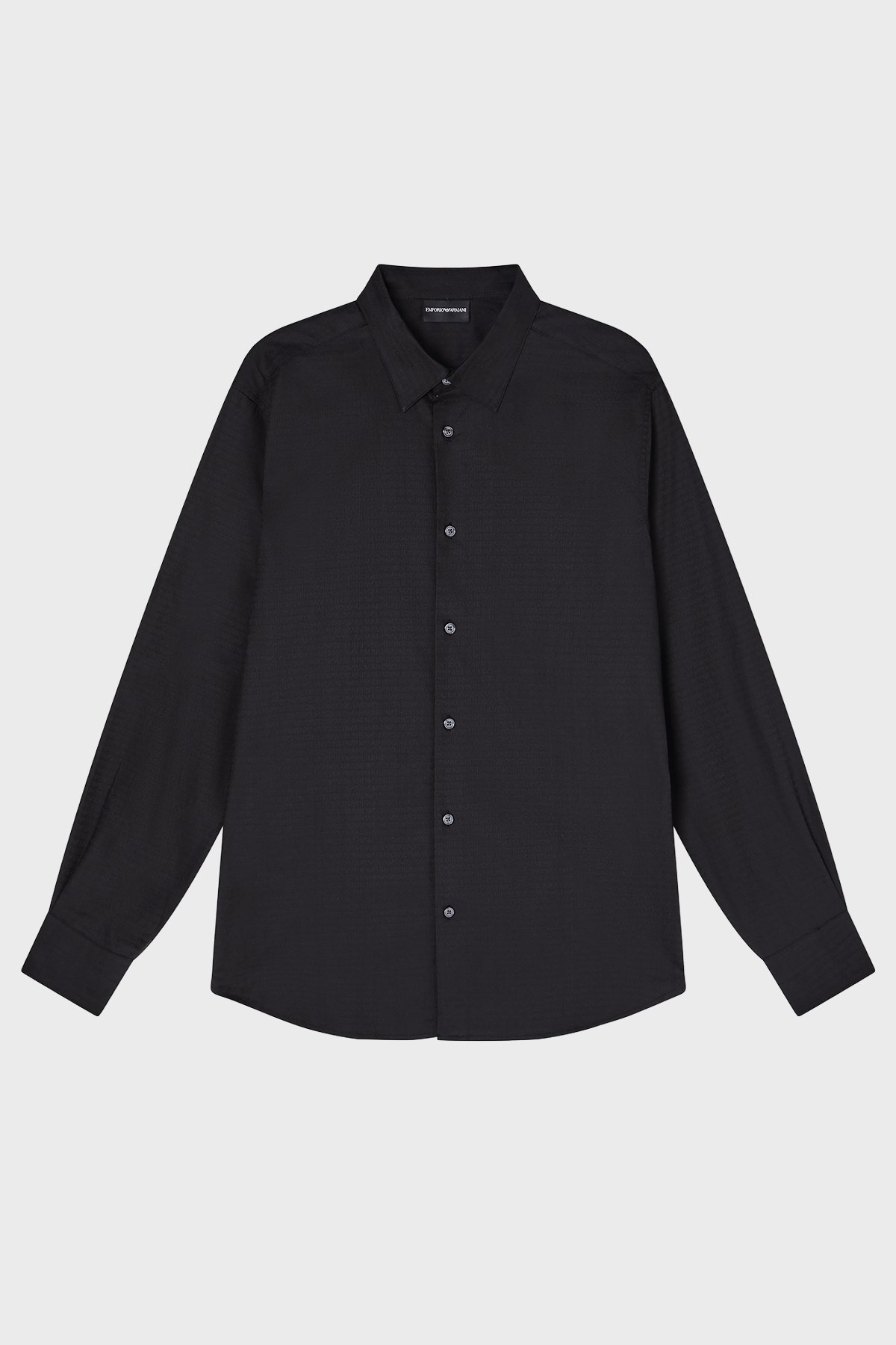 Emporio Armani Emporıo Armani Erkek İpek Karışımlı Regular Fit Gömlek Yaka Siyah Gömlek EM001537 AF18123-FC203