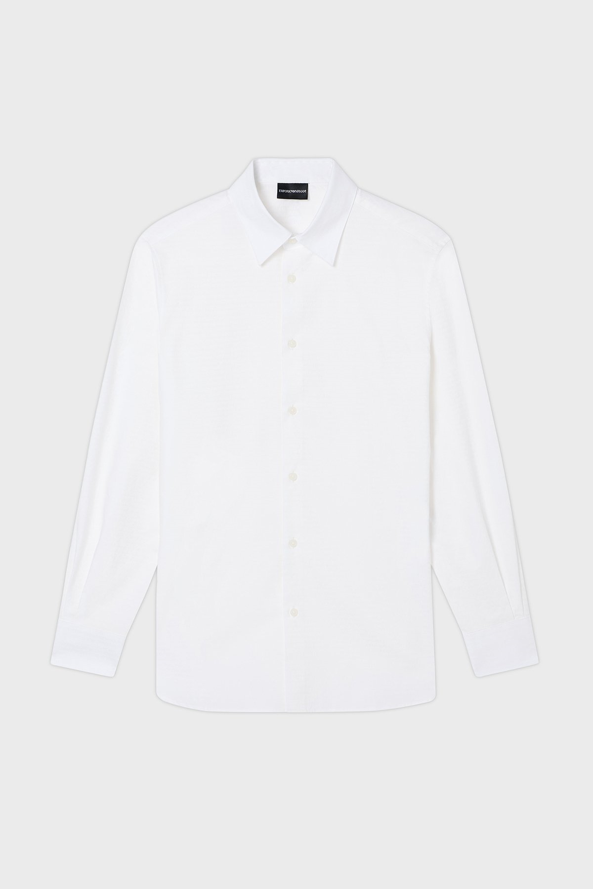 Emporio Armani Emporıo Armani Erkek İpek Karışımlı Regular Fit Gömlek Yaka Ekru Gömlek EM001537 AF18123-F0136