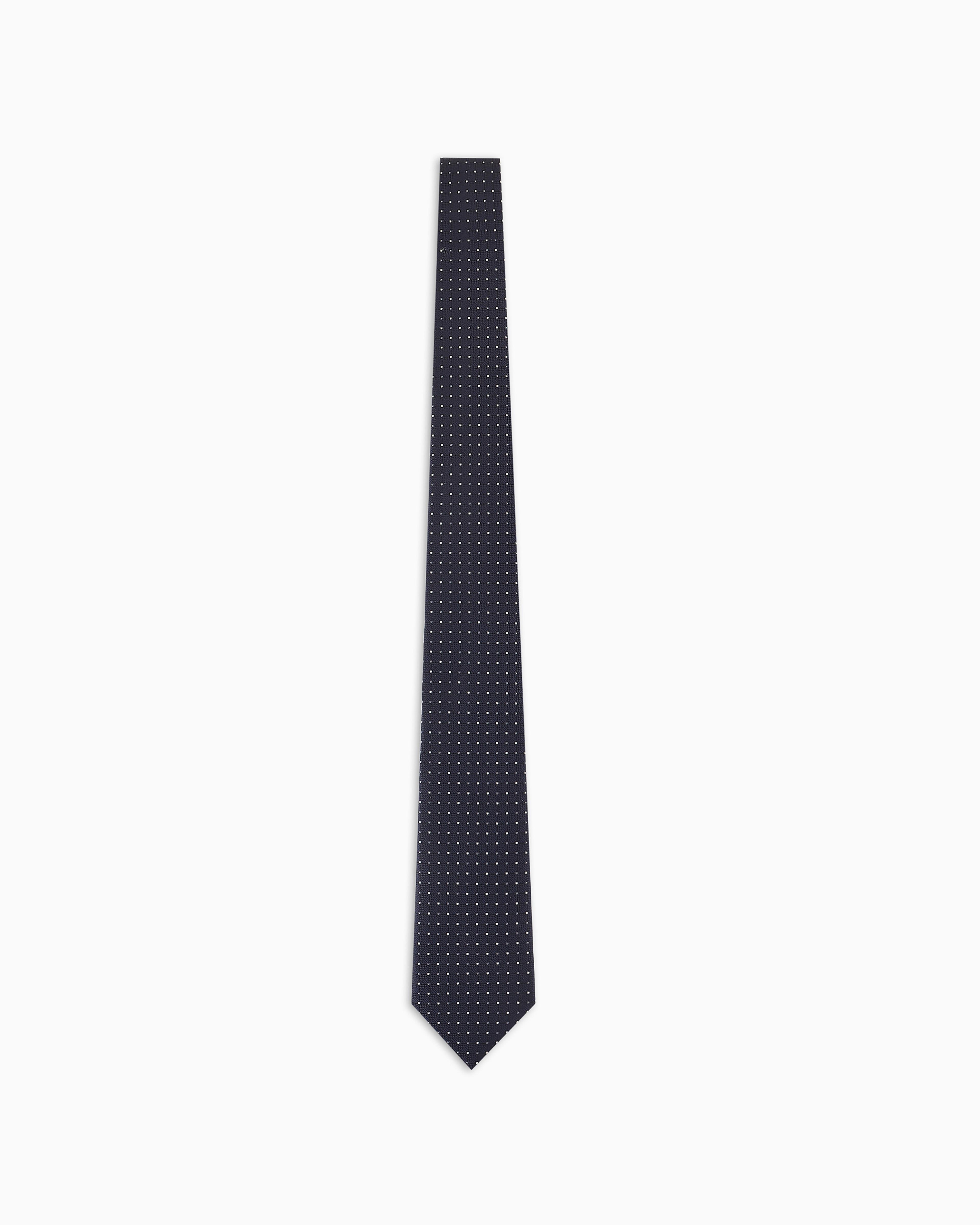 Emporio Armani Emporıo Armani Erkek Jakarlı Mikro Desenli Saf İpek Lacivert Kravat 340275 4R646-00136