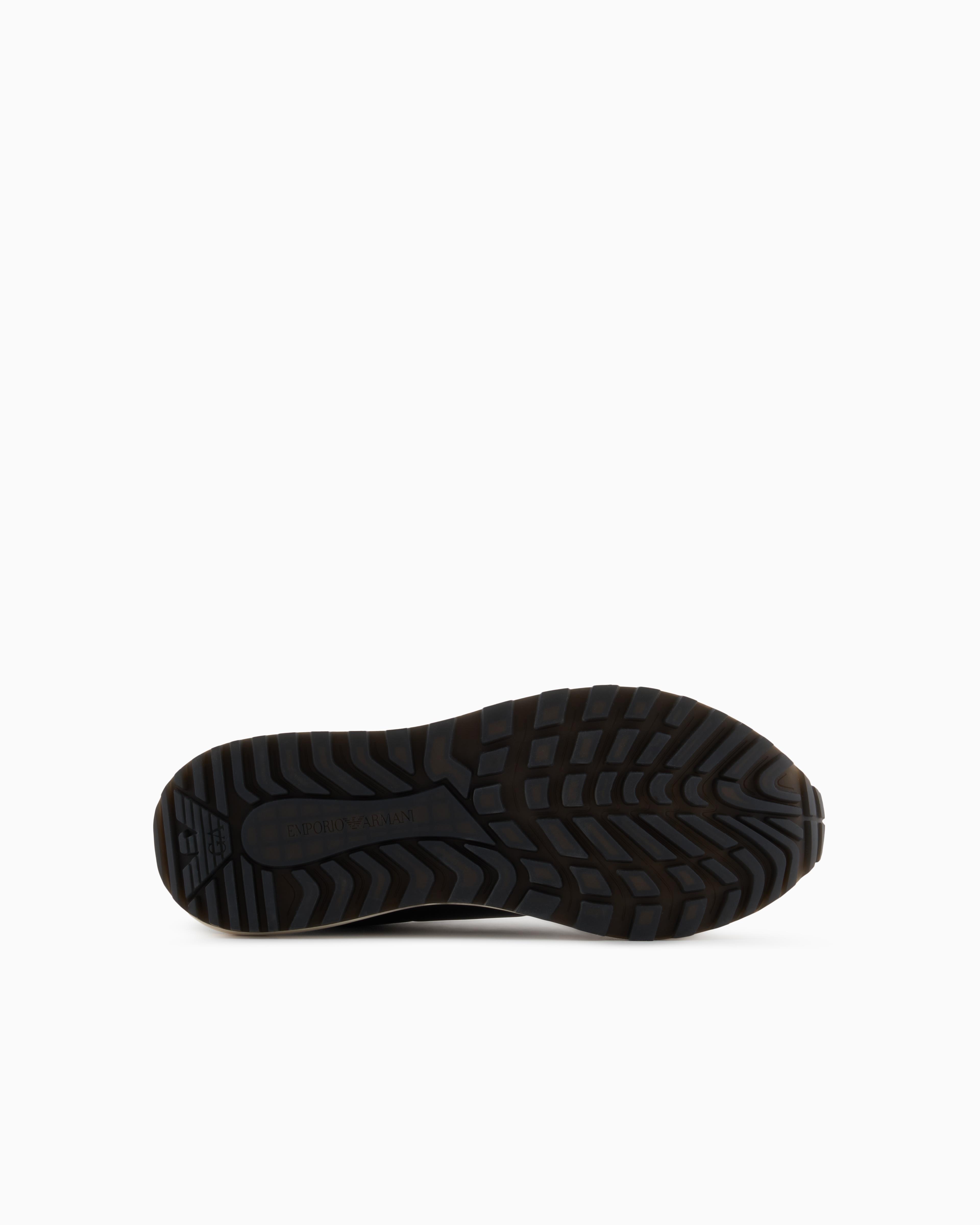 EMPORIO ARMANI Emporıo Armani Erkek Kaydırmaz Rahat Taban Deri Lacivert Sneaker X4X684 XR323-00285