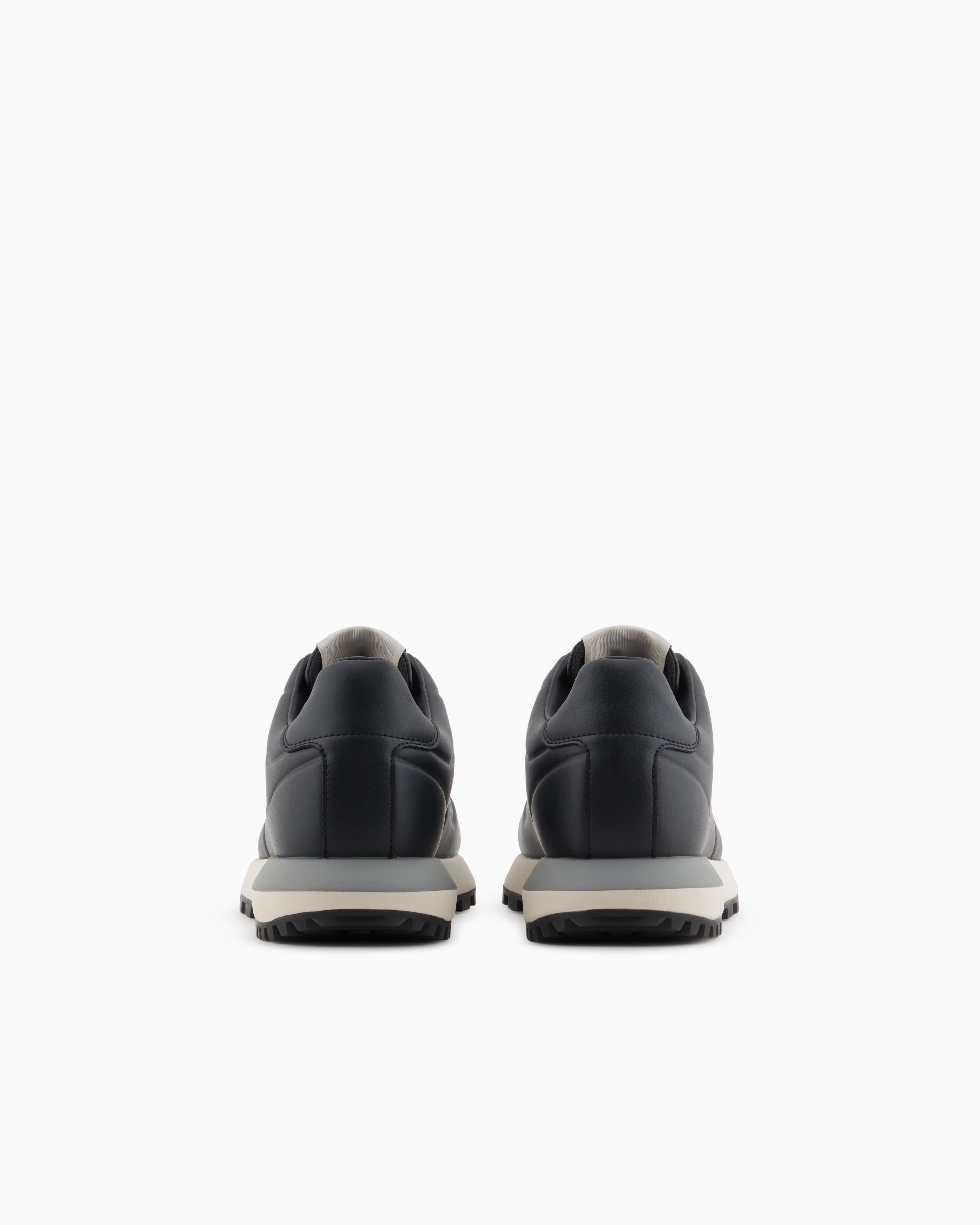 EMPORIO ARMANI Emporıo Armani Erkek Kaydırmaz Rahat Taban Deri Lacivert Sneaker X4X684 XR323-00285