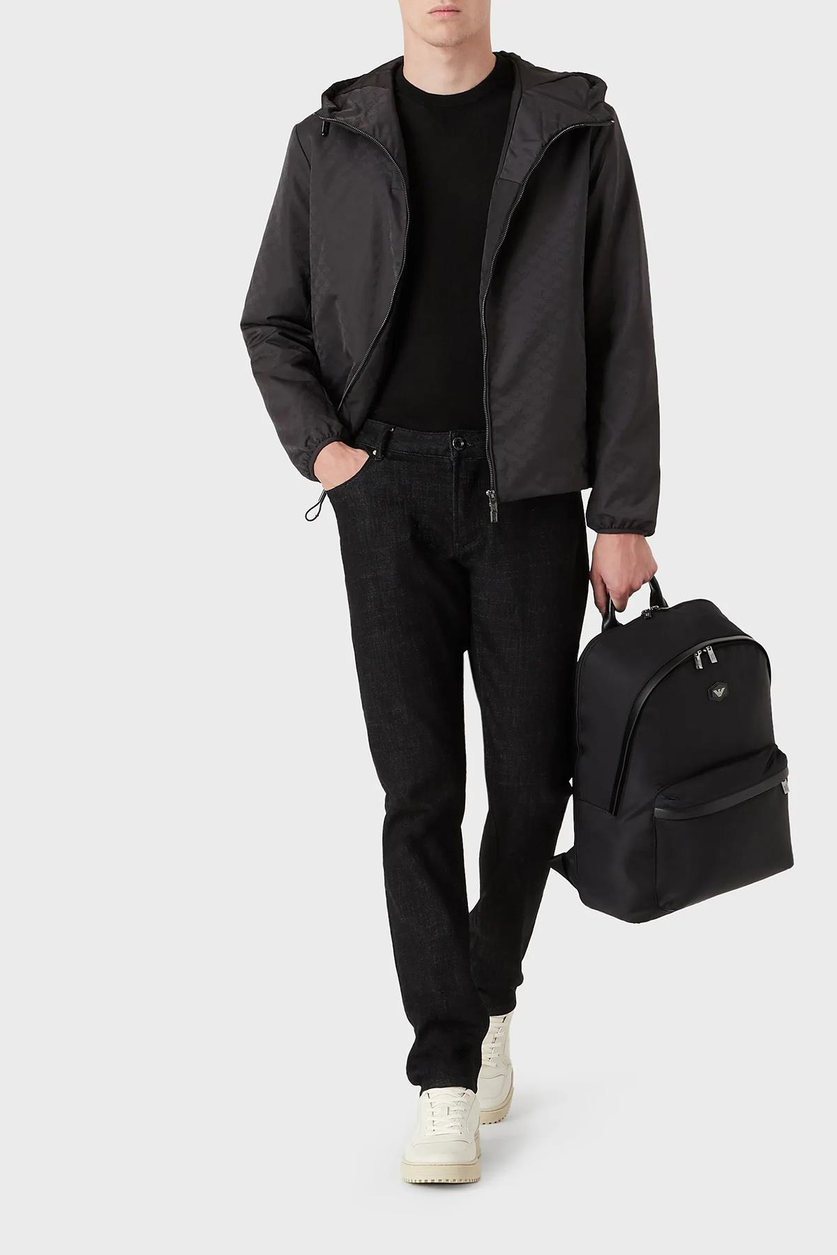 Emporio Armani Emporıo Armani Erkek Kapüşonlü Fermuarlı Uzun Kollu Siyah Mont 8N1BN4 1NHQZ-F052
