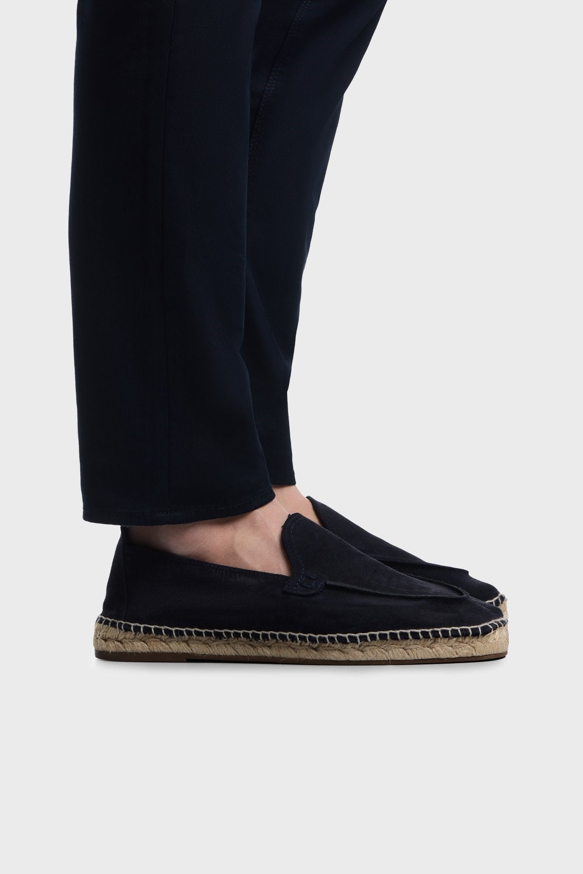 Emporio Armani Emporıo Armani Erkek Kadife Süet Lacivert Sandalet EM005854 AF23967-UB117