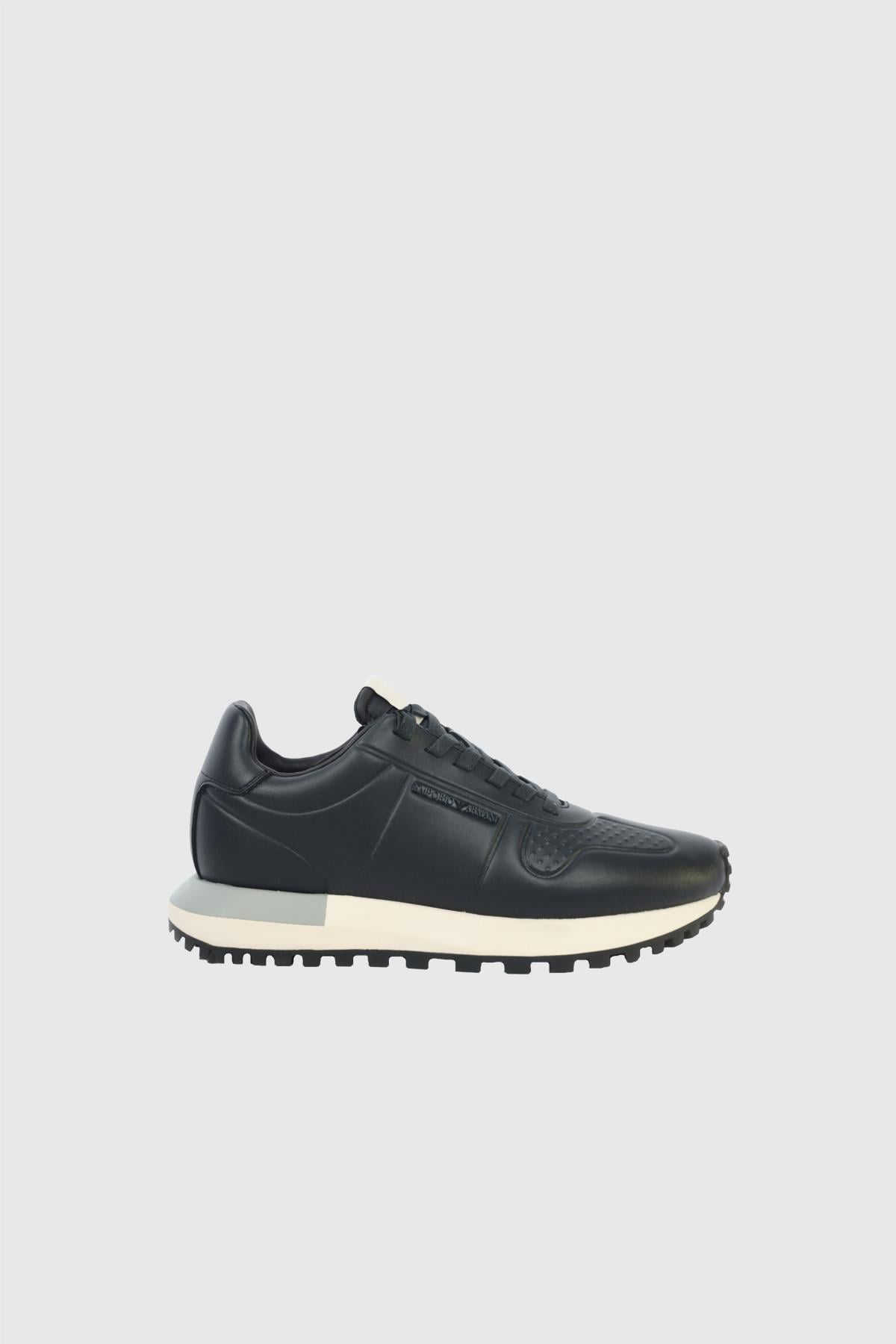 Emporio Armani Emporıo Armani Erkek Kaydırmaz Yüksek Rahat Taban Süet Lacivert Sneaker EM003740 AF19726-MB007