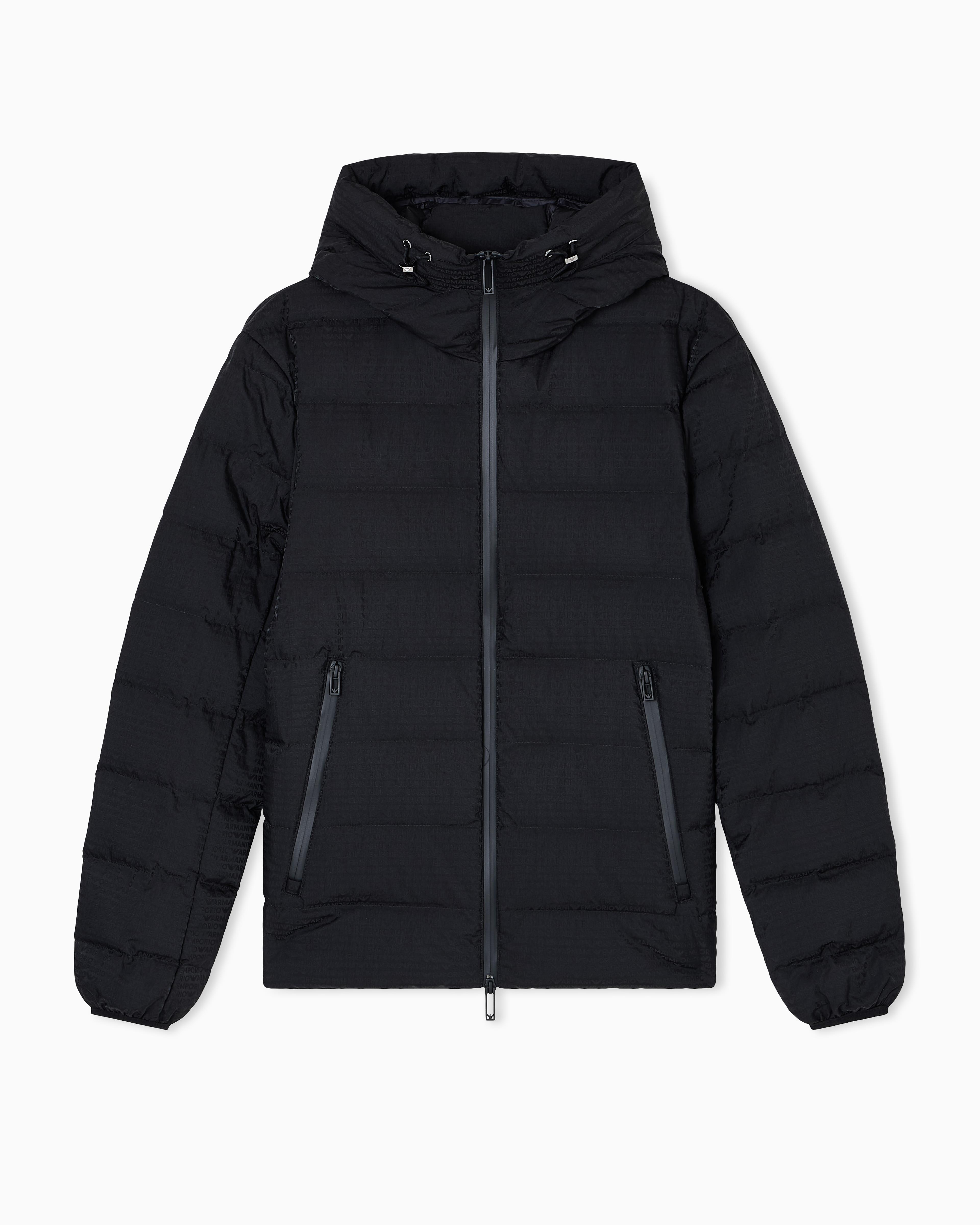 Emporio Armani Emporıo Armani Erkek Kapüşonlu Yaka % 100 Kuş Tüyü Kapitoneli Siyah Mont EM003043 AF15384-UC001