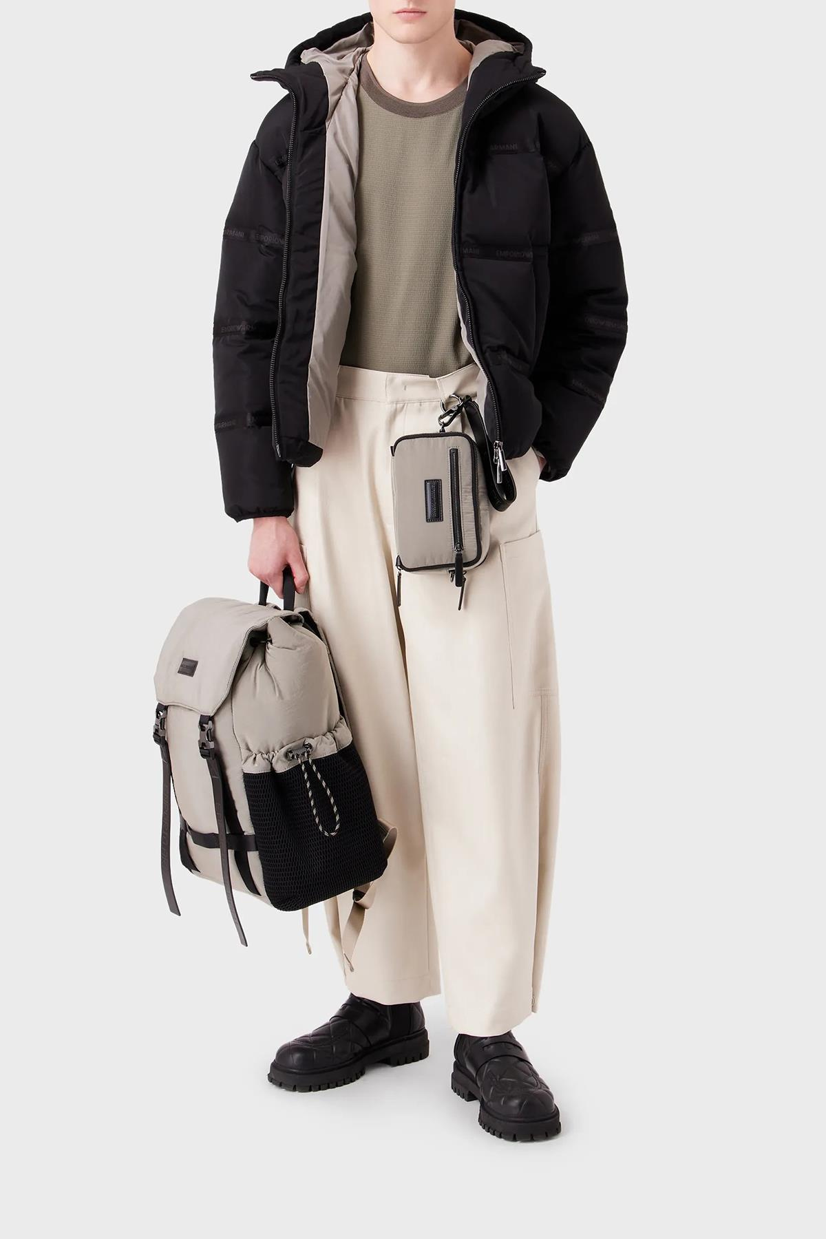 Emporio Armani Emporıo Armani Erkek Kapşonlu Yaka Marka Detaylı Fermuarlı Şişme Siyah Mont 6R1B90 1NCFZ-0999