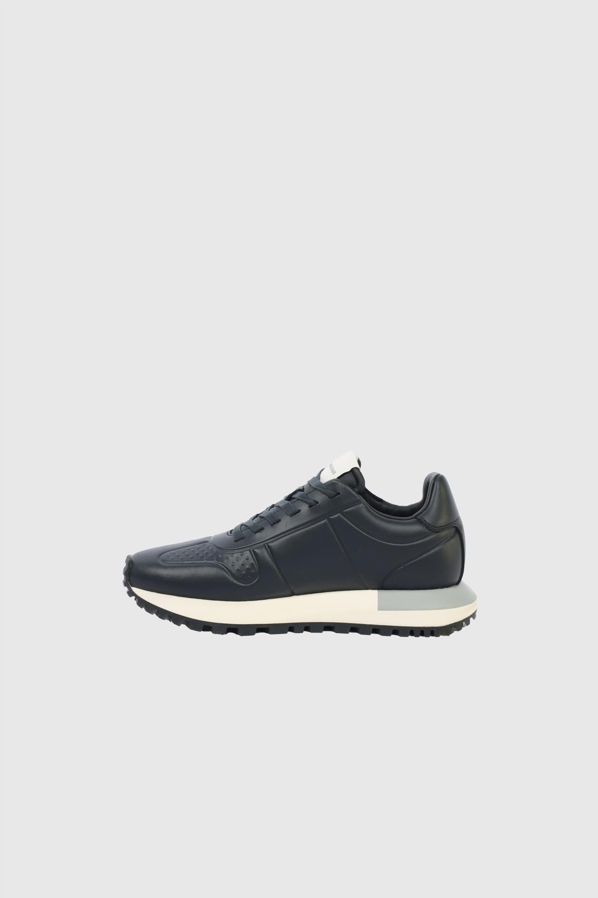 Emporio Armani Emporıo Armani Erkek Kaydırmaz Yüksek Rahat Taban Süet Lacivert Sneaker EM003740 AF19726-MB007