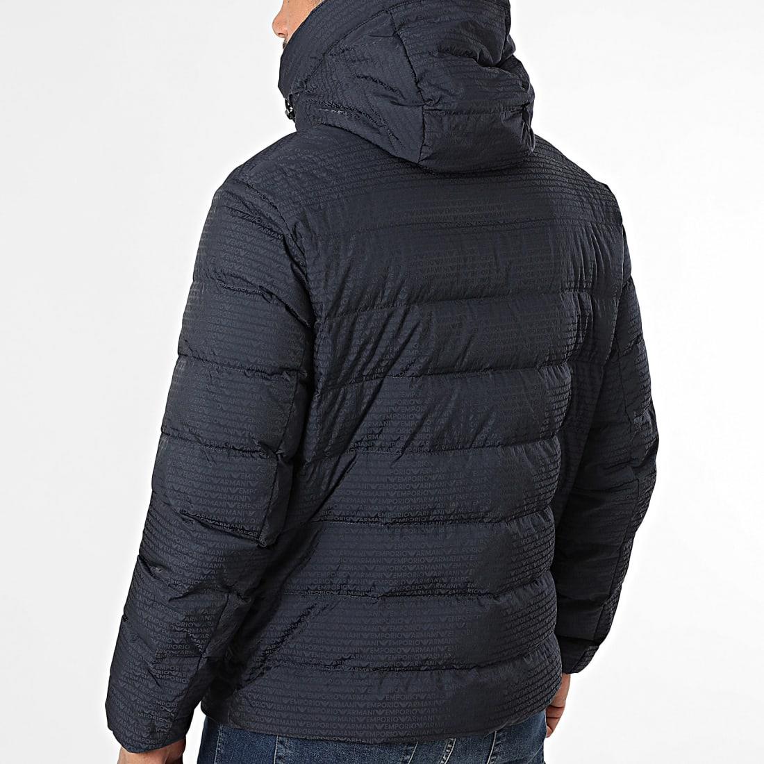 Emporio Armani Emporıo Armani Erkek Kapüşonlu Yaka % 100 Kuş Tüyü Kapitoneli Lacivert Mont EM003043 AF15384-UB118